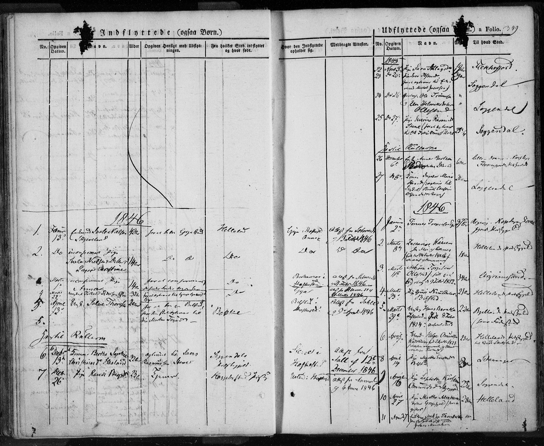 Lund sokneprestkontor, SAST/A-101809/S06/L0008: Parish register (official) no. A 7.2, 1833-1854, p. 349