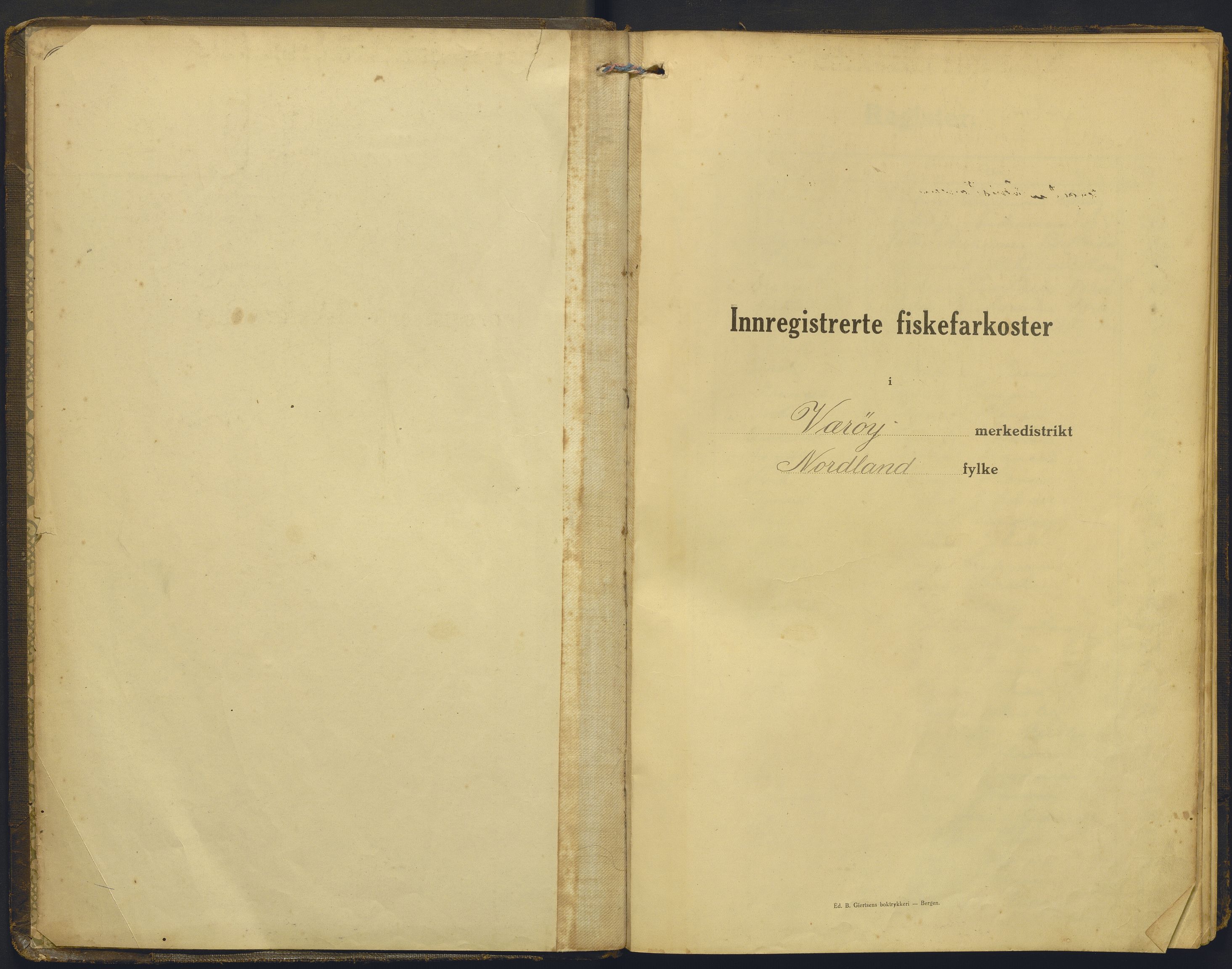 Fiskeridirektoratet - 1 Adm. ledelse - 13 Båtkontoret, AV/SAB-A-2003/I/Ia/Iac/L0209: 135.0370/1 Merkeprotokoll - Værøy, 1920-1934