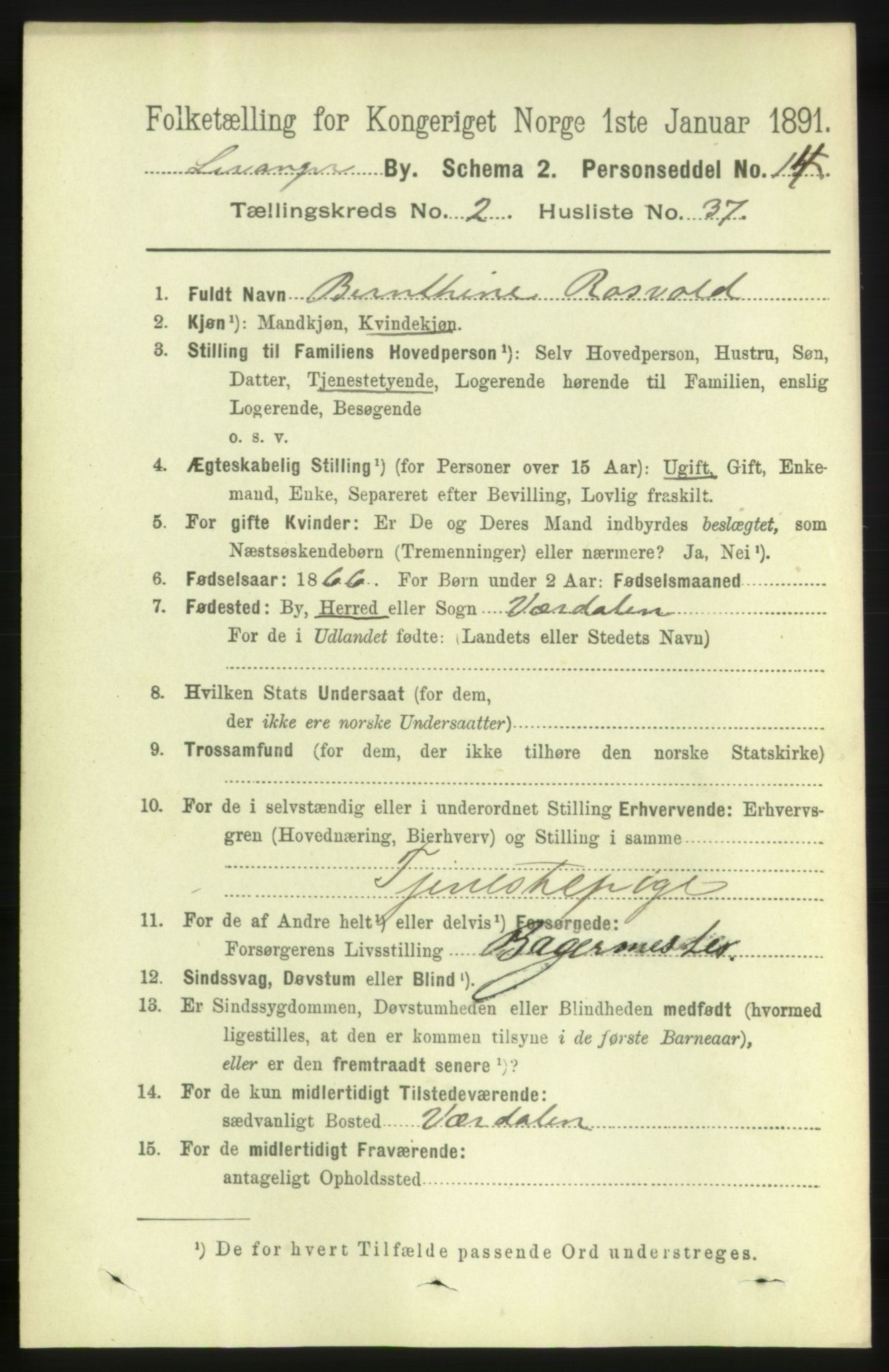 RA, 1891 census for 1701 Levanger, 1891, p. 794