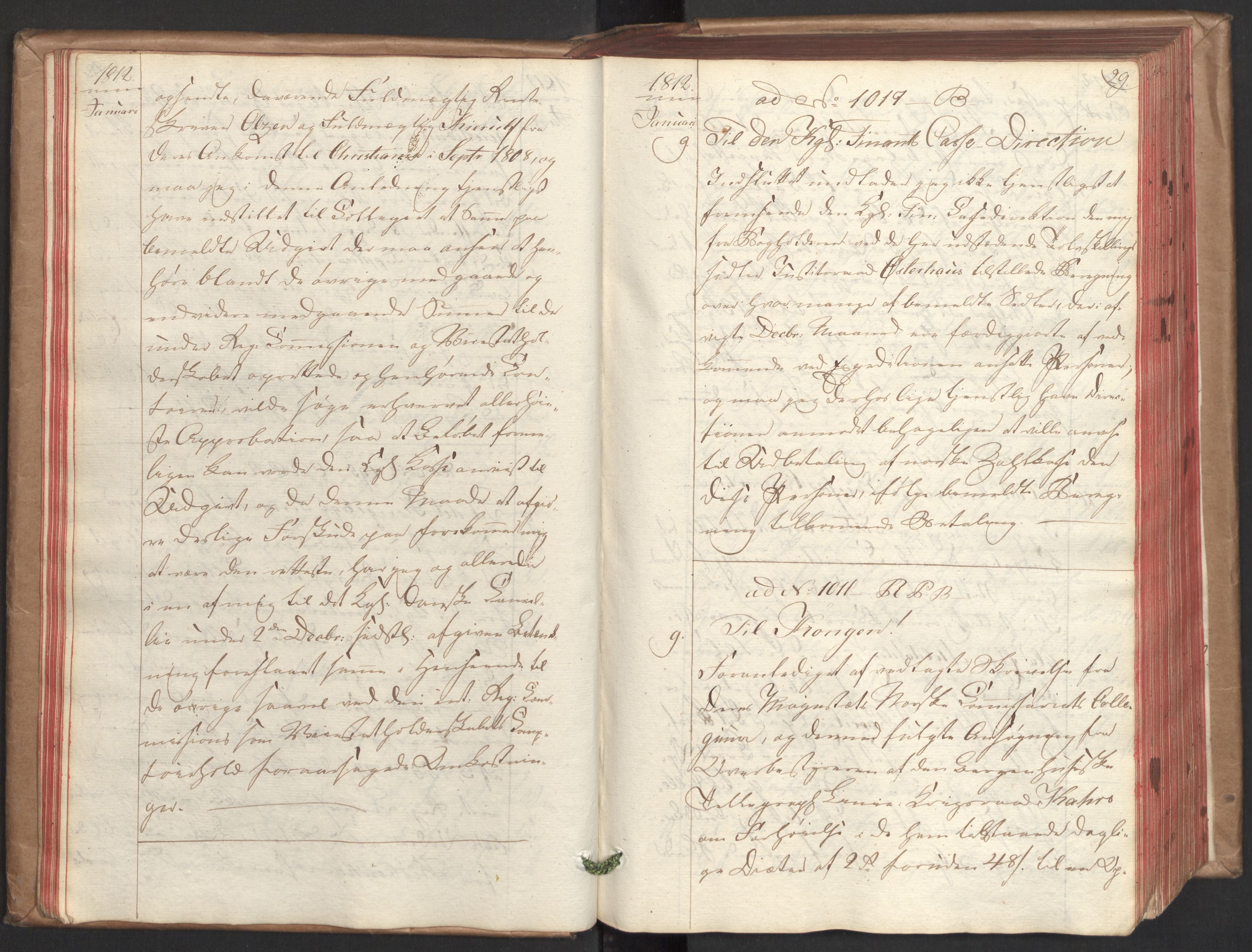 Stattholderembetet 1810-1814, 2. kontor (Kontor B), AV/RA-EA-5432/Ba/L0002: Kollegial korrespondanseprotokoll, 1811-1814, p. 28b-29a