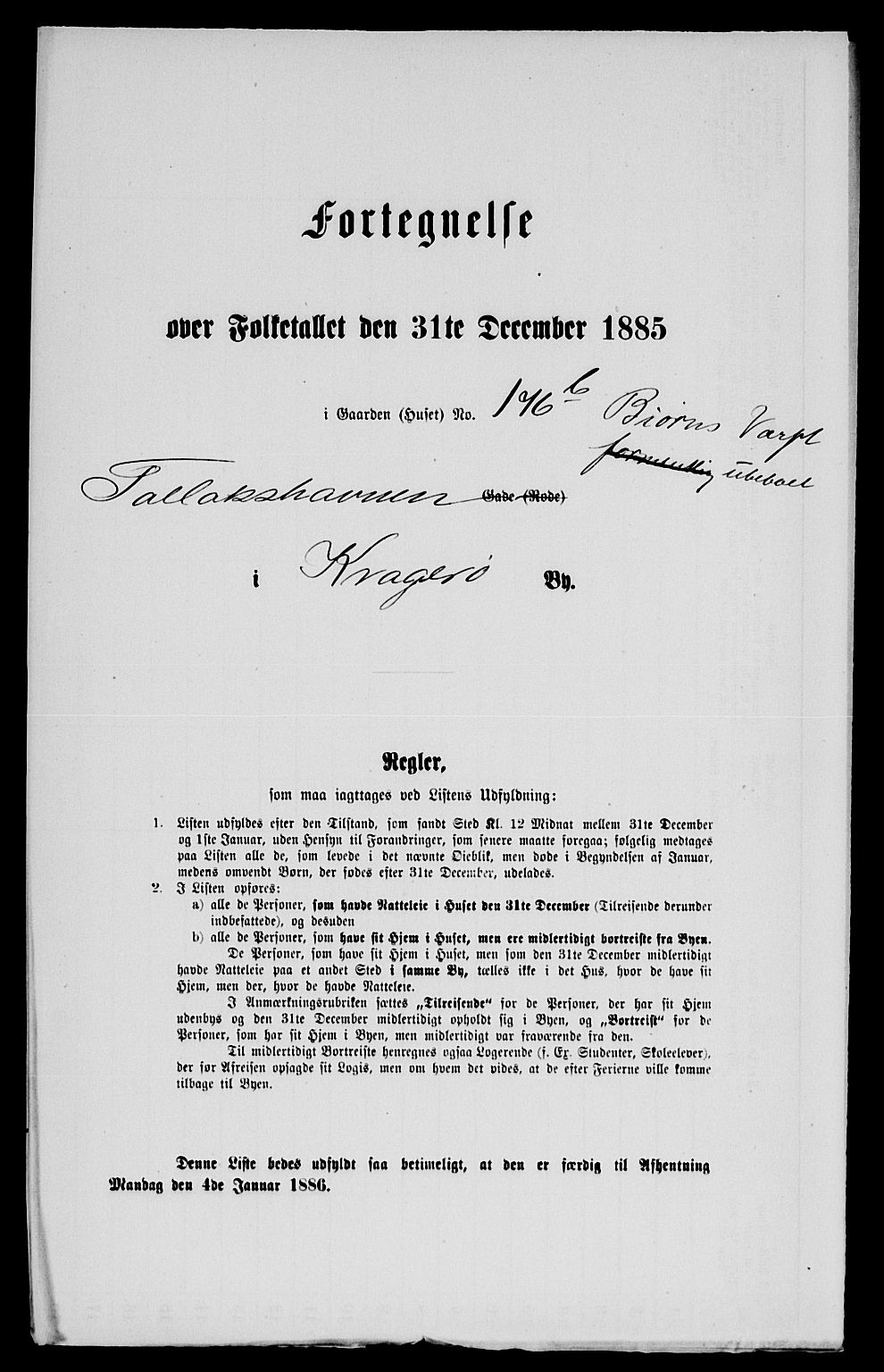 SAKO, 1885 census for 0801 Kragerø, 1885, p. 386