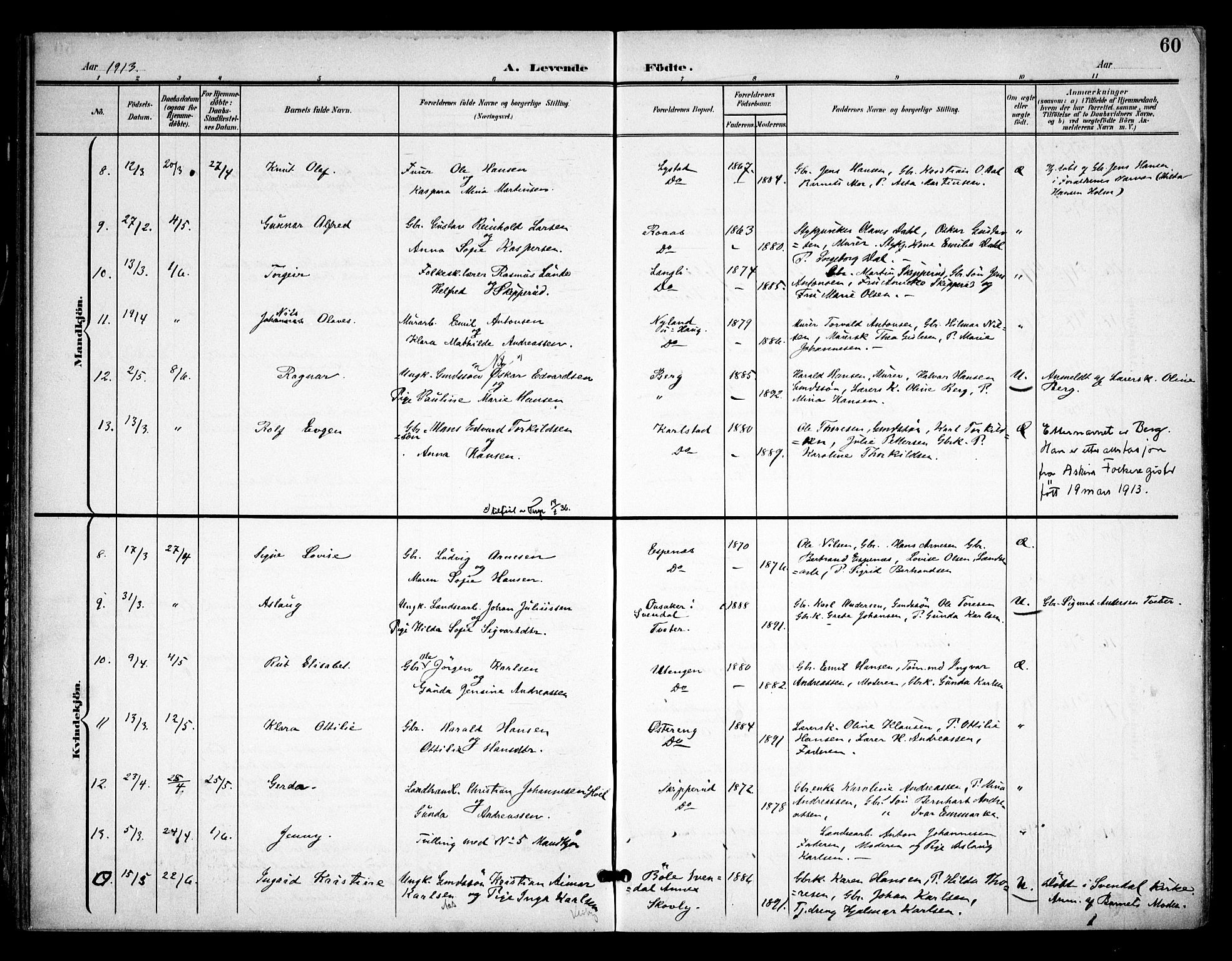 Skiptvet prestekontor Kirkebøker, AV/SAO-A-20009/F/Fa/L0011: Parish register (official) no. 11, 1901-1913, p. 60