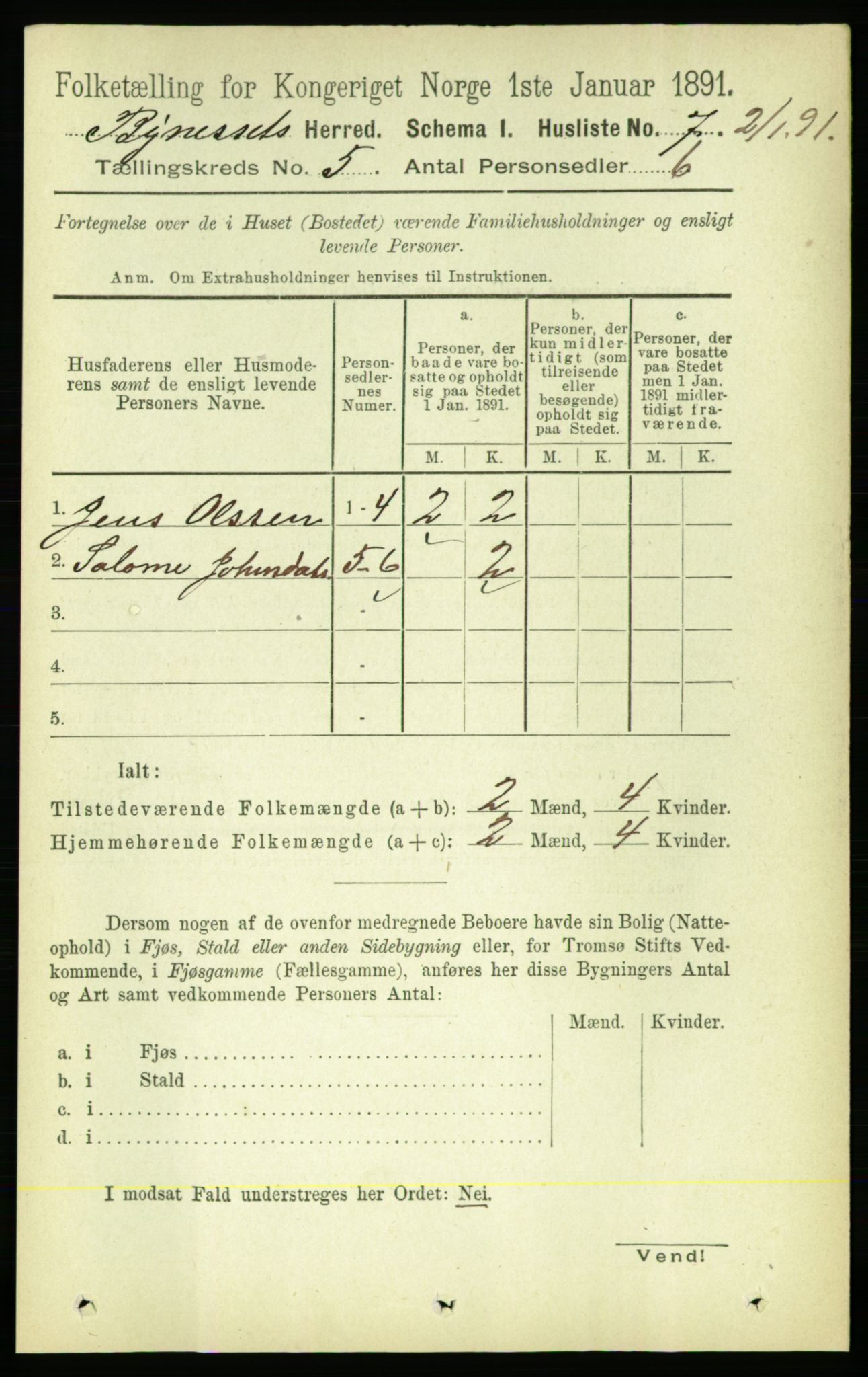 RA, 1891 census for 1655 Byneset, 1891, p. 1971