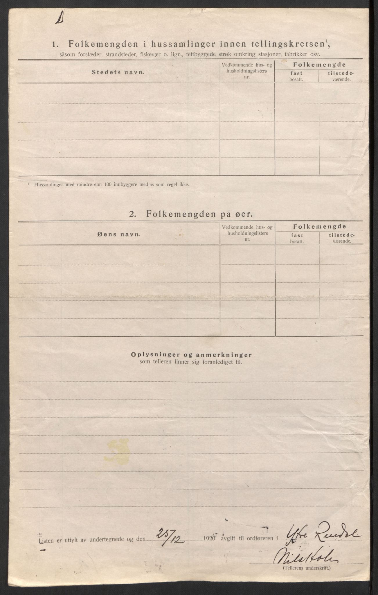 SAH, 1920 census for Ytre Rendal, 1920, p. 24