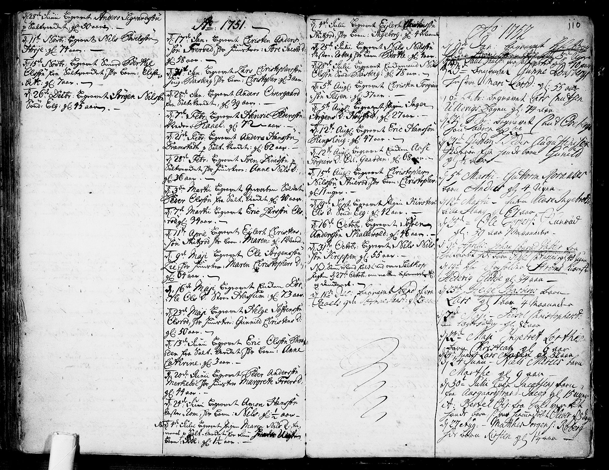Sem kirkebøker, SAKO/A-5/F/Fb/L0001: Parish register (official) no. II 1, 1702-1764, p. 110