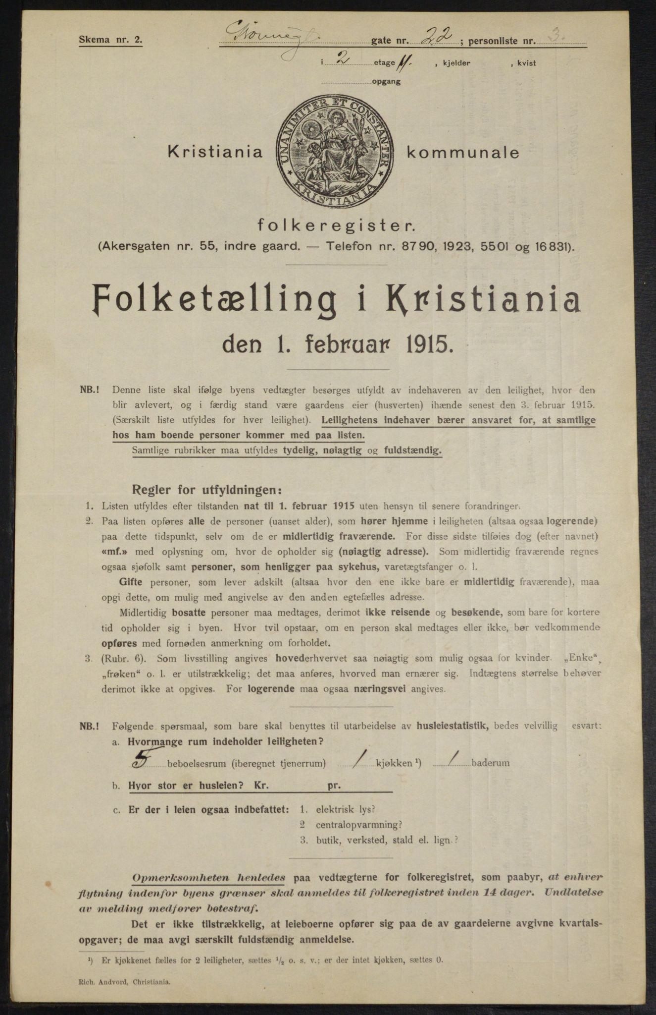 OBA, Municipal Census 1915 for Kristiania, 1915, p. 32030