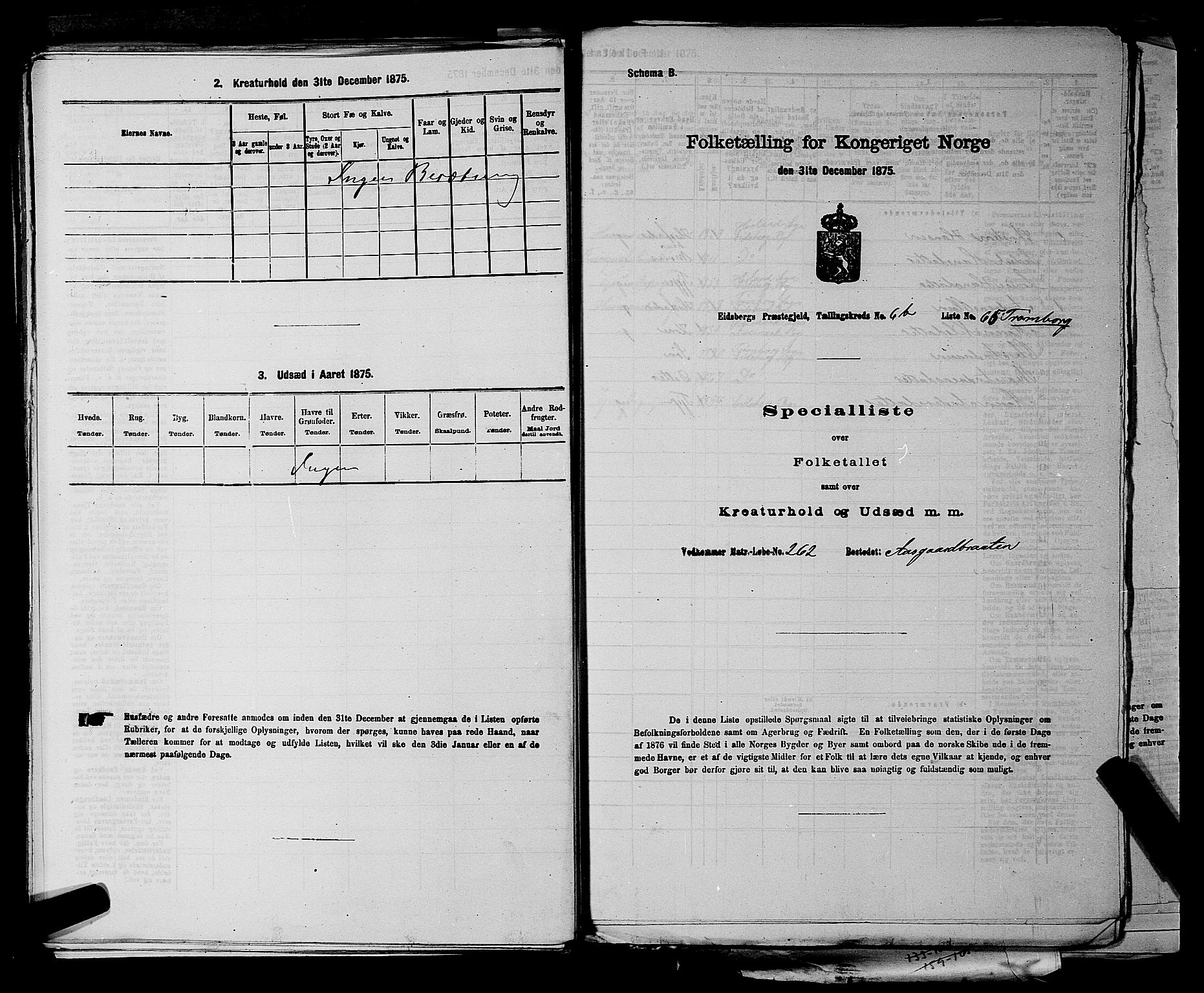 RA, 1875 census for 0125P Eidsberg, 1875, p. 1331