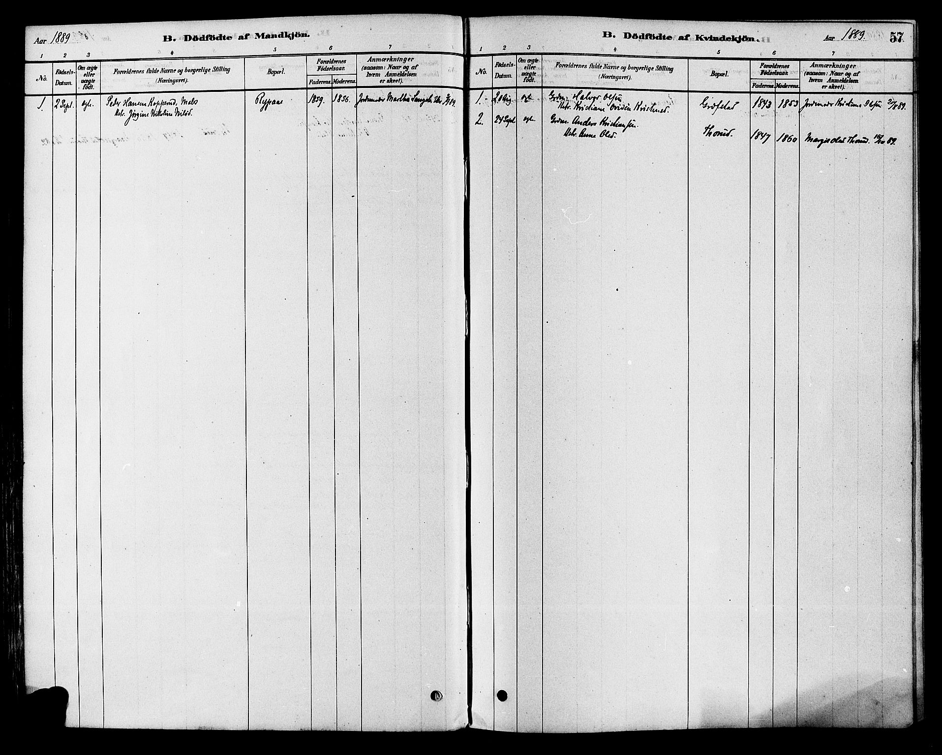 Modum kirkebøker, AV/SAKO-A-234/F/Fa/L0015: Parish register (official) no. 15 /1, 1877-1889, p. 57