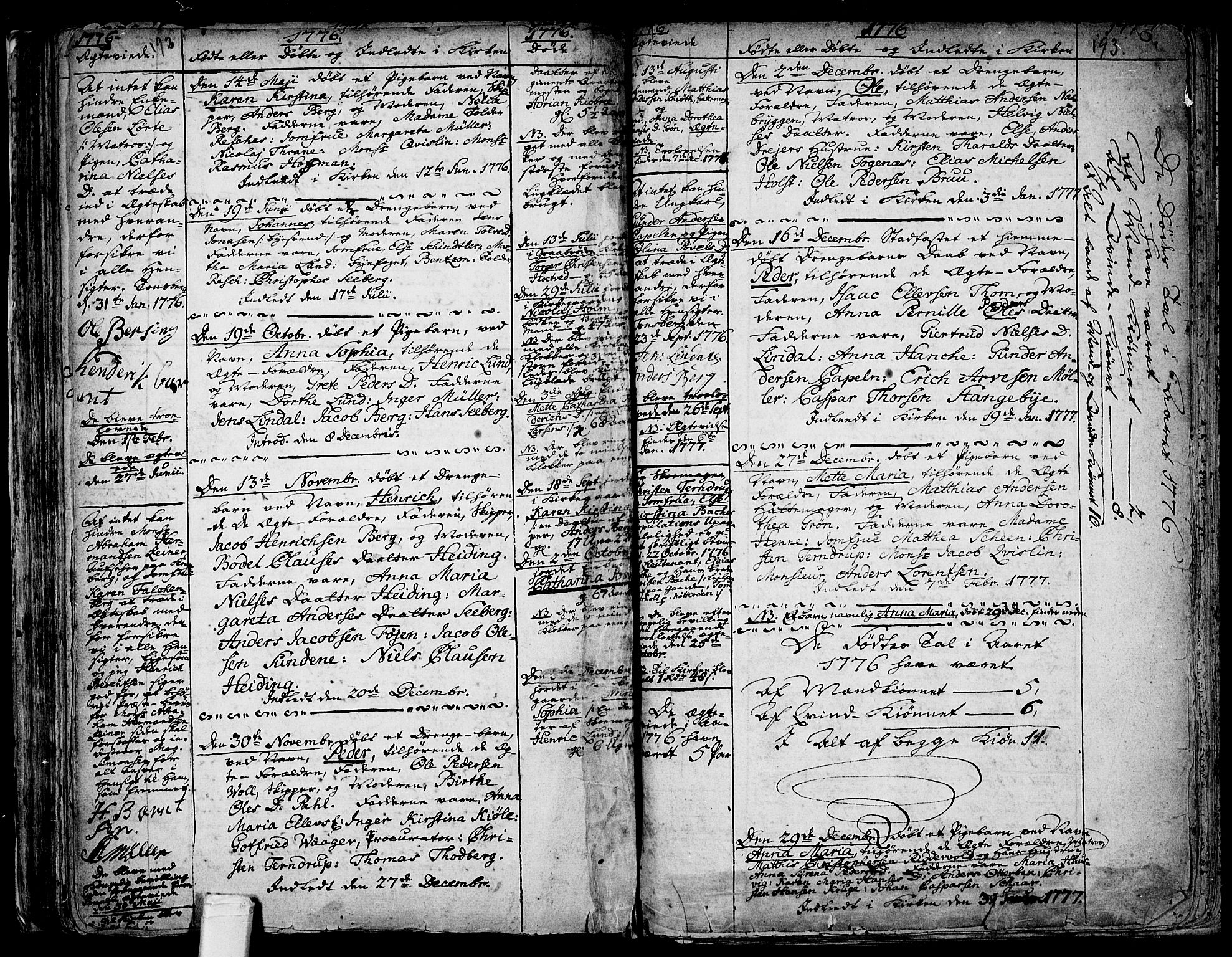 Tønsberg kirkebøker, AV/SAKO-A-330/F/Fb/L0001: Parish register (official) no. II 1, 1690-1796, p. 192-193