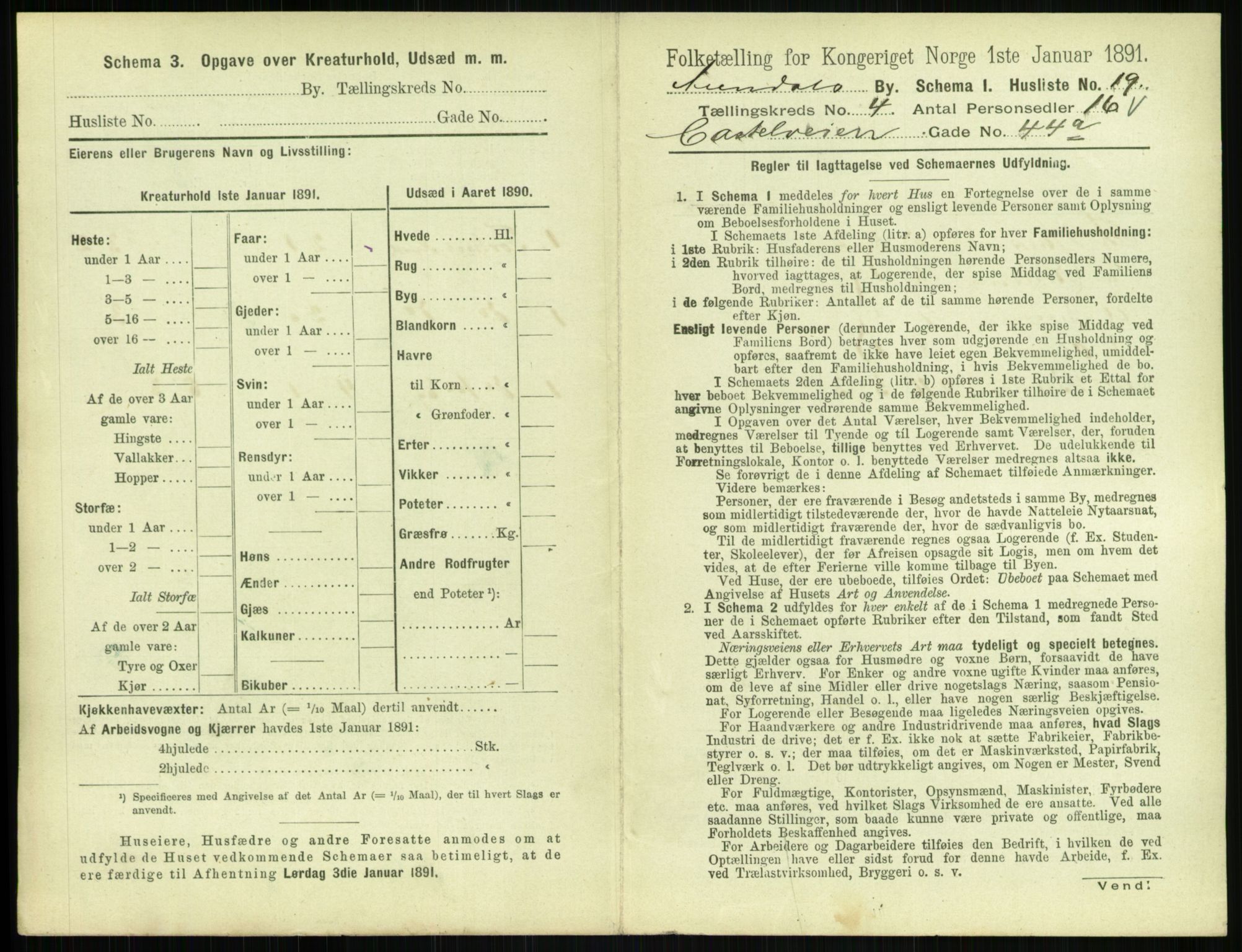 RA, 1891 census for 0903 Arendal, 1891, p. 208