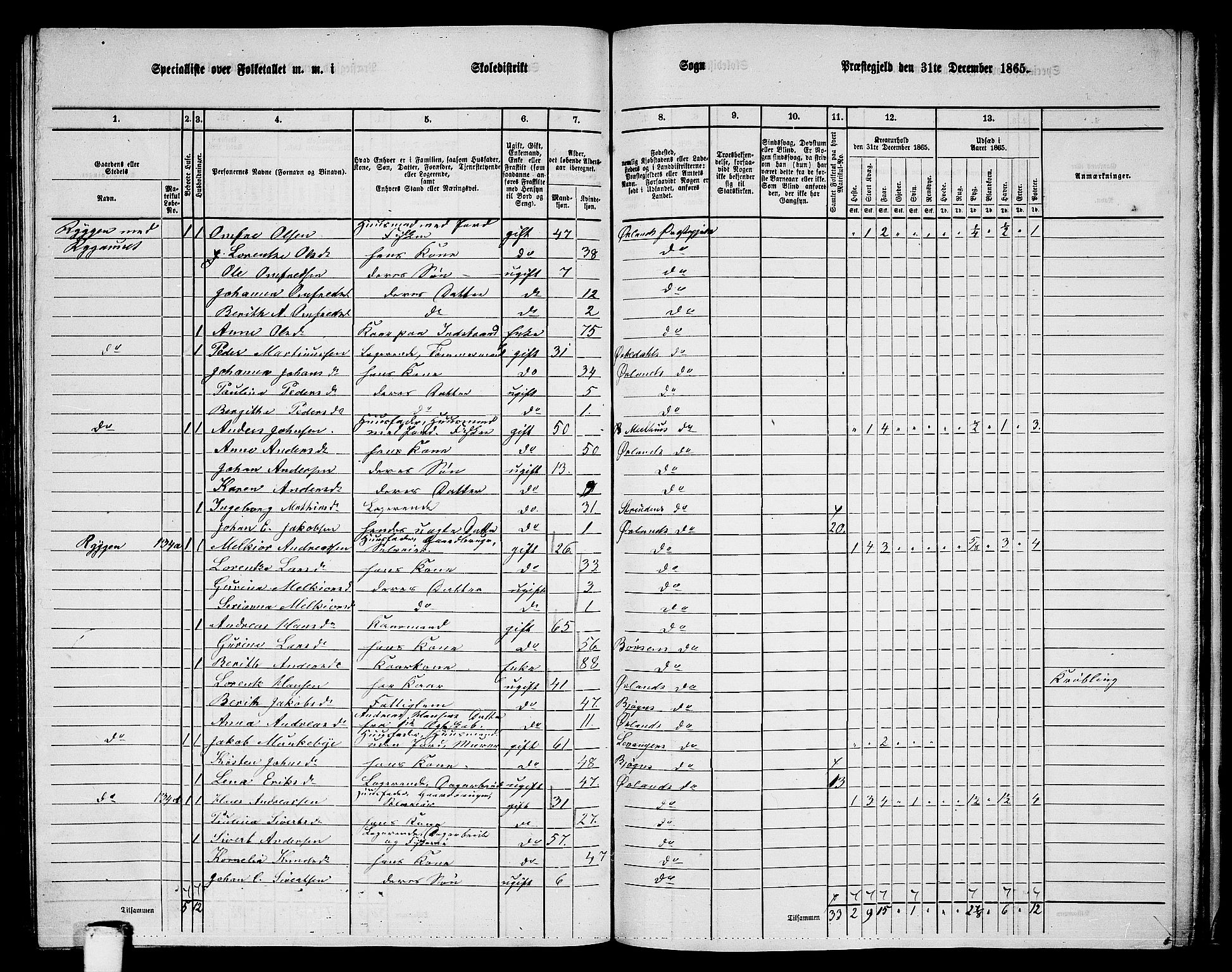 RA, 1865 census for Ørland, 1865, p. 120