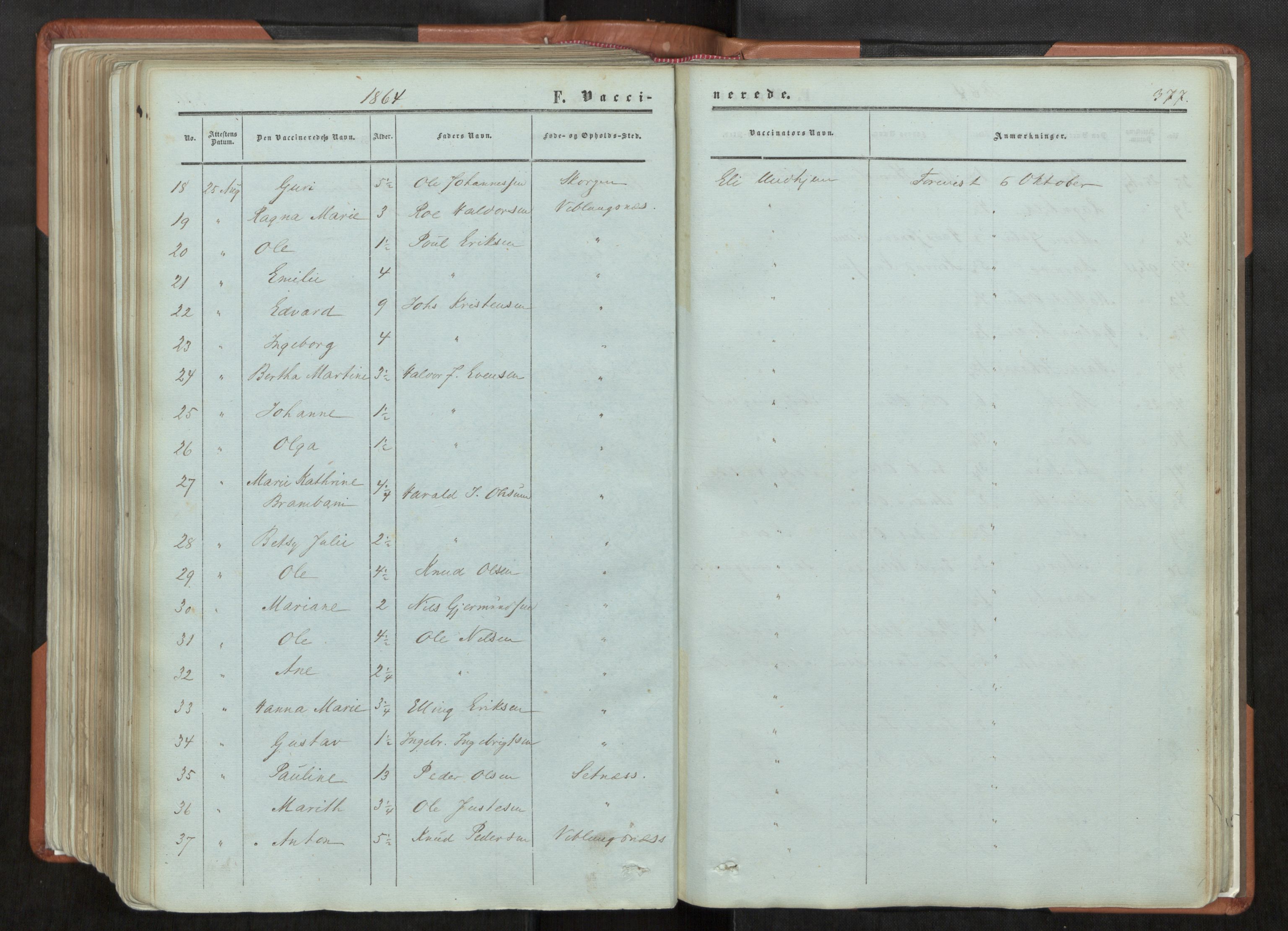 Ministerialprotokoller, klokkerbøker og fødselsregistre - Møre og Romsdal, AV/SAT-A-1454/544/L0572: Parish register (official) no. 544A05, 1854-1886, p. 377