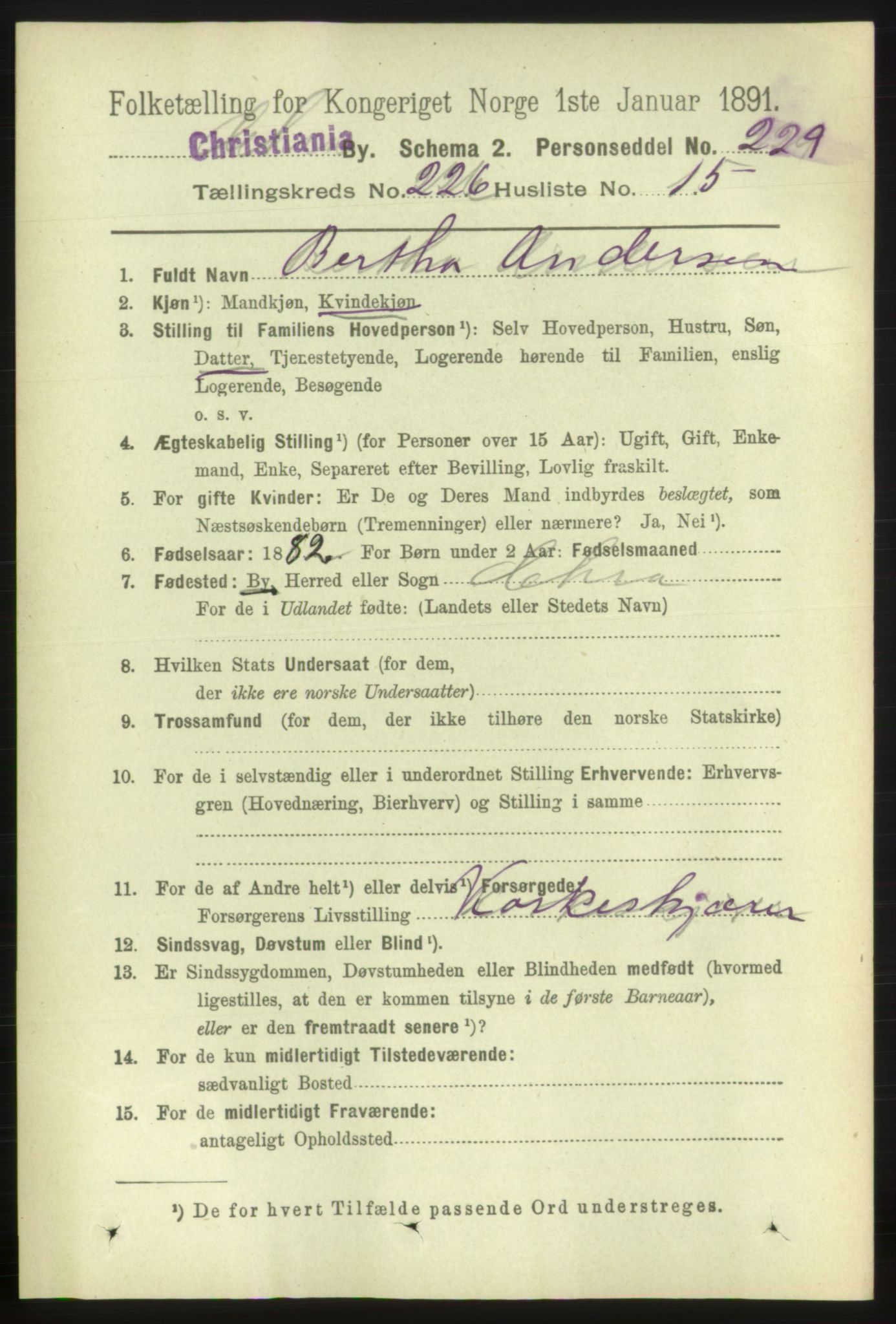 RA, 1891 census for 0301 Kristiania, 1891, p. 138035