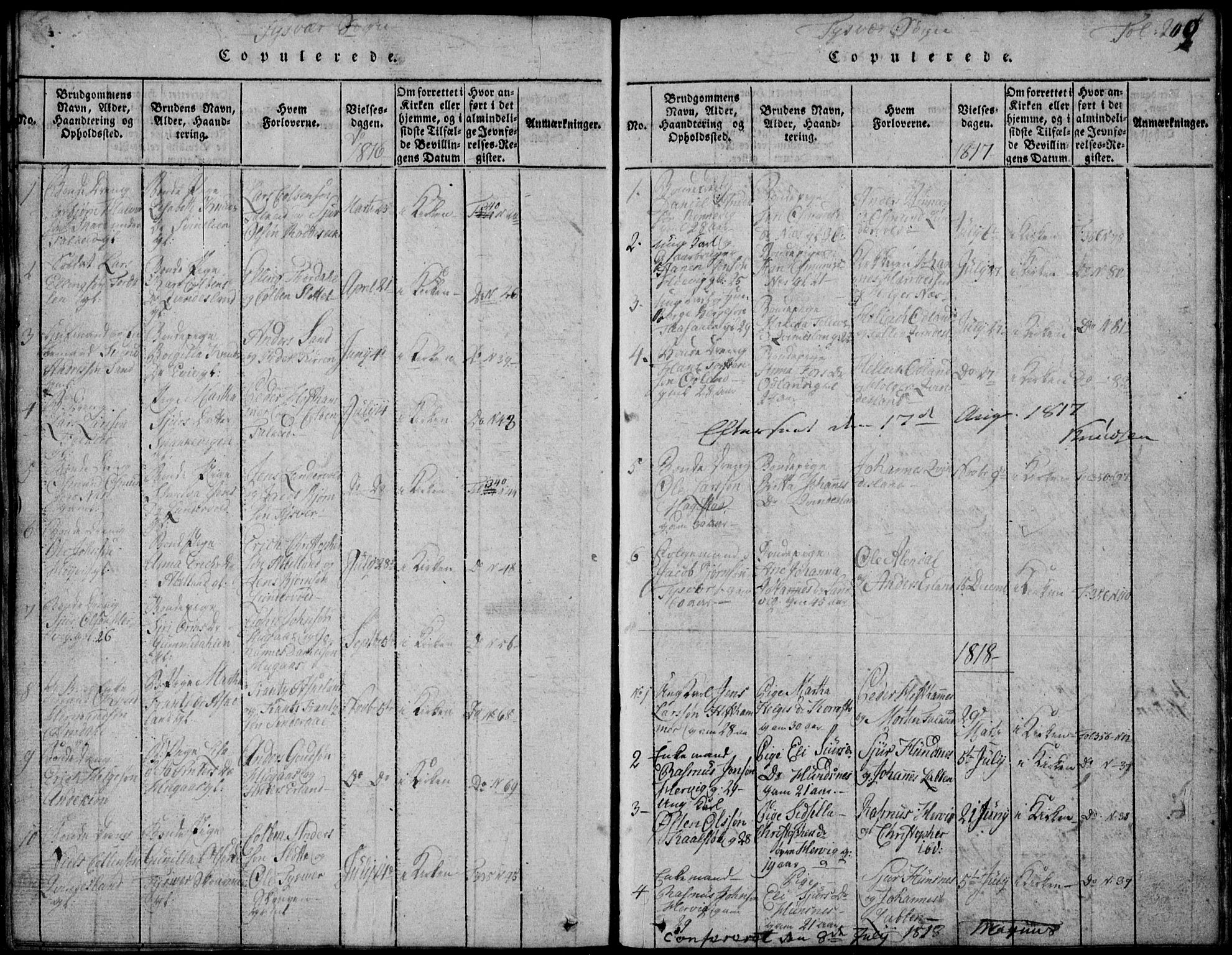 Skjold sokneprestkontor, SAST/A-101847/H/Ha/Hab/L0002: Parish register (copy) no. B 2 /1, 1815-1830, p. 209