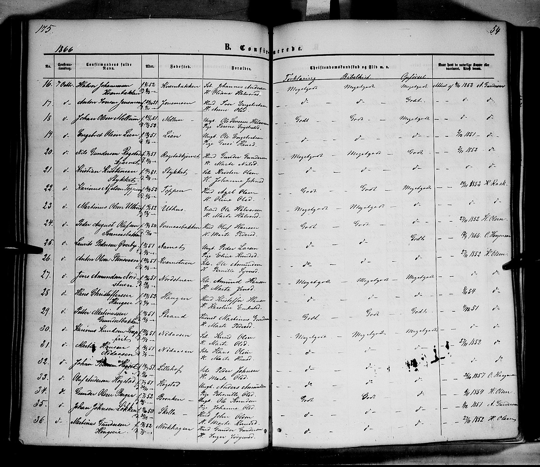 Elverum prestekontor, AV/SAH-PREST-044/H/Ha/Haa/L0010: Parish register (official) no. 10, 1857-1868, p. 175