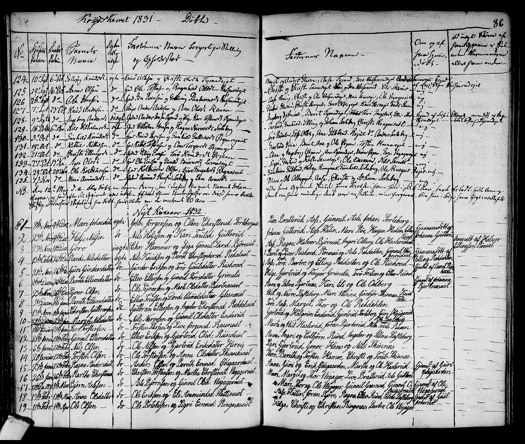 Sigdal kirkebøker, SAKO/A-245/F/Fa/L0006: Parish register (official) no. I 6 /3, 1829-1843, p. 86