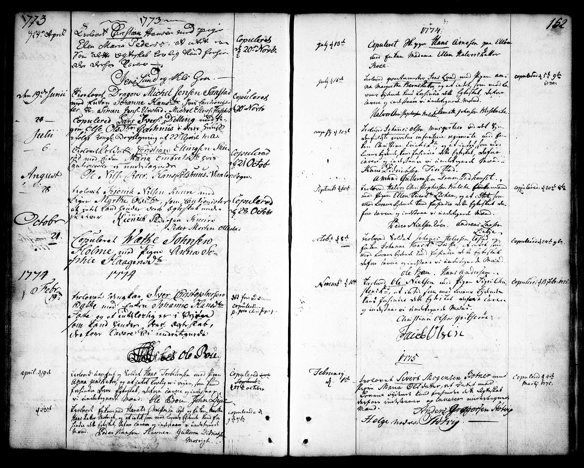 Rygge prestekontor Kirkebøker, SAO/A-10084b/F/Fa/L0002: Parish register (official) no. 2, 1771-1814, p. 152