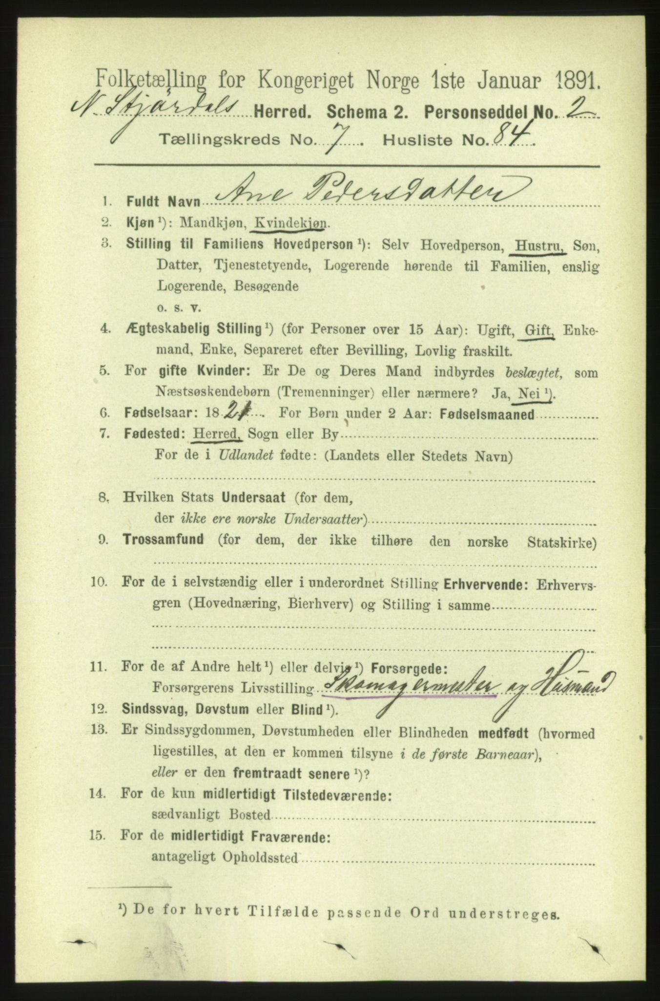 RA, 1891 census for 1714 Nedre Stjørdal, 1891, p. 3476