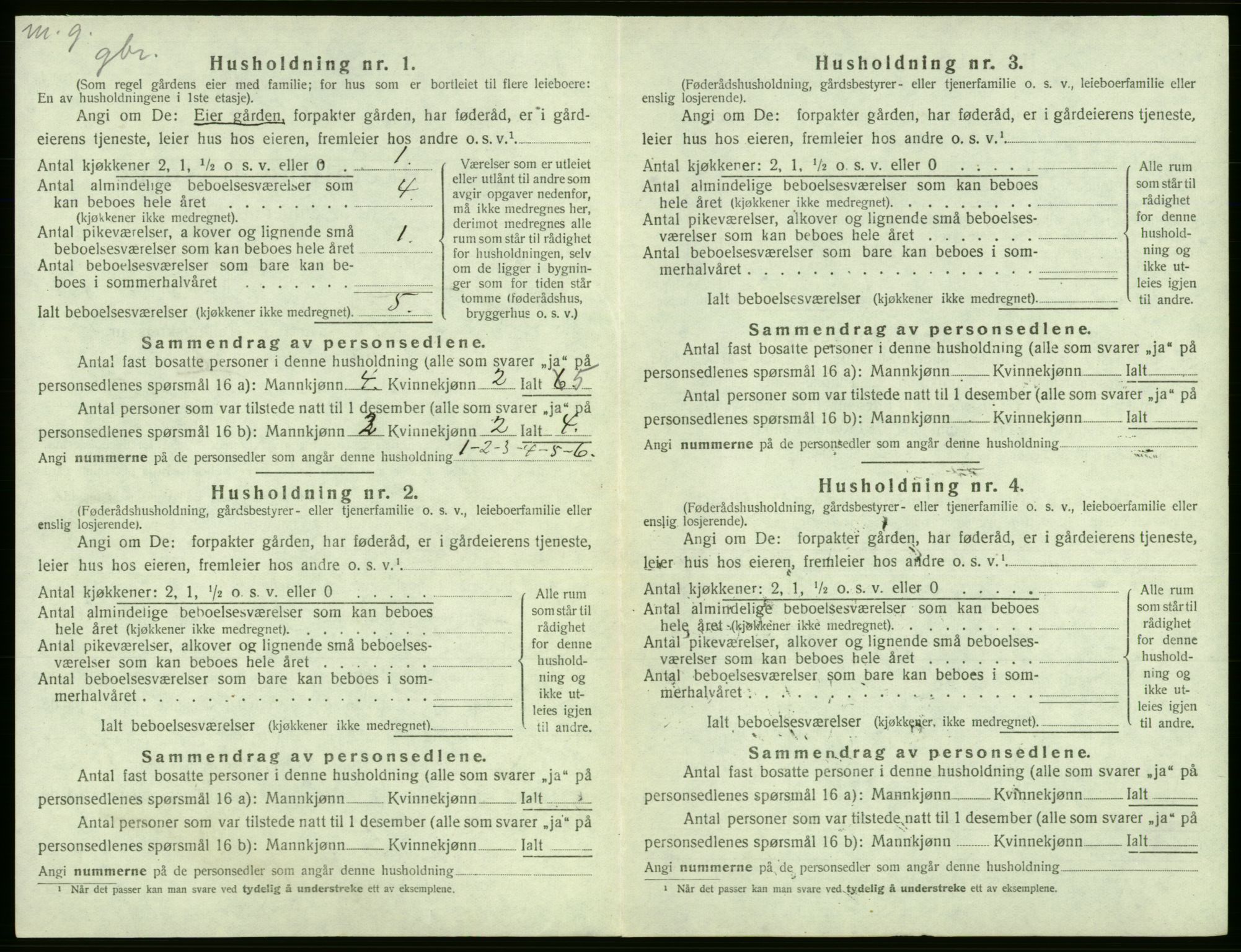 SAB, 1920 census for Fitjar, 1920, p. 640