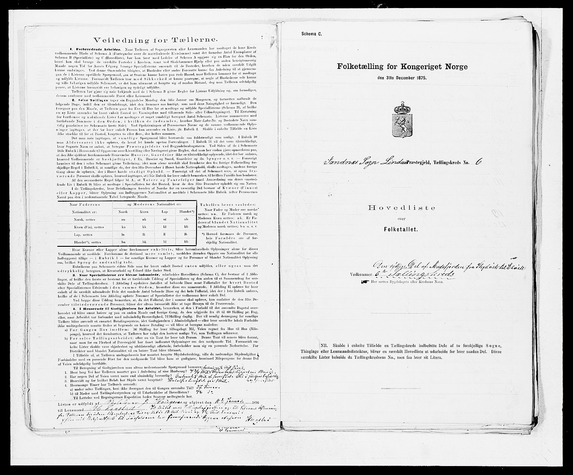 SAB, 1875 census for 1263P Lindås, 1875, p. 13