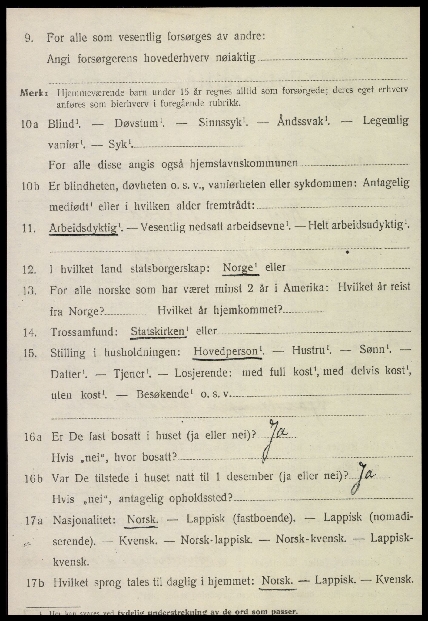 SAT, 1920 census for Leksvik, 1920, p. 3943