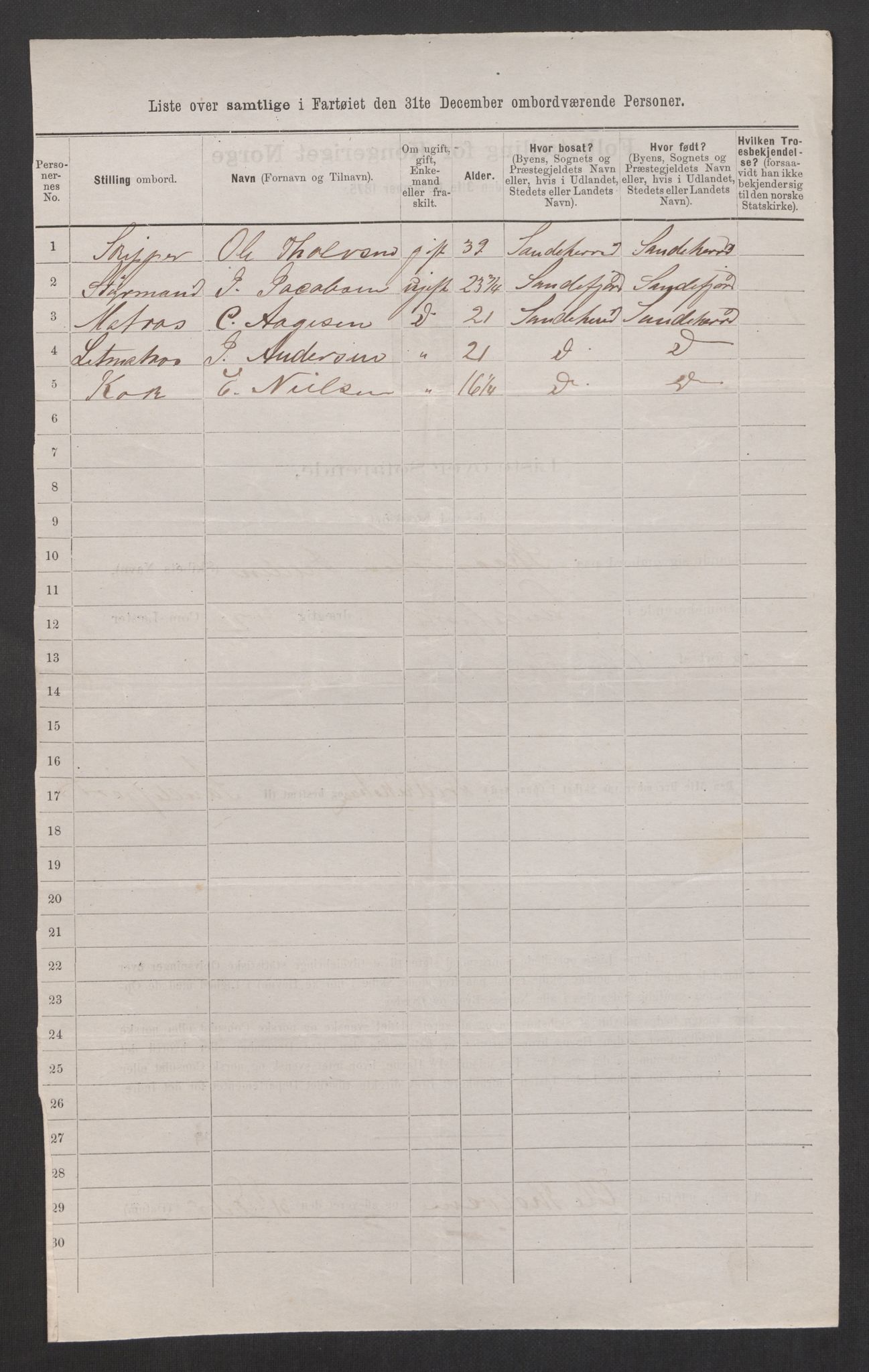 RA, 1875 census, lists of crew on ships: Ships in ports abroad, 1875, p. 492