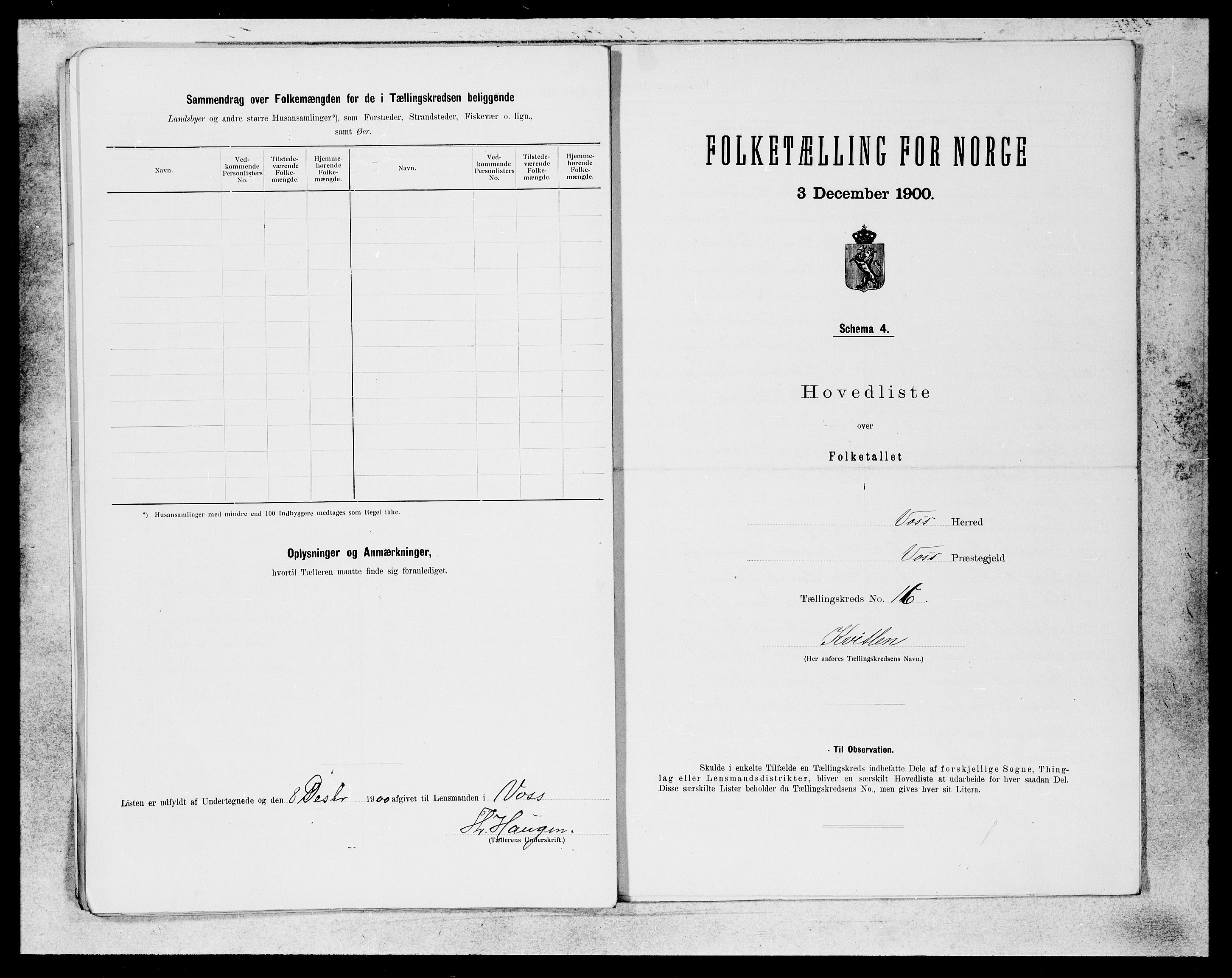 SAB, 1900 census for Voss, 1900, p. 33