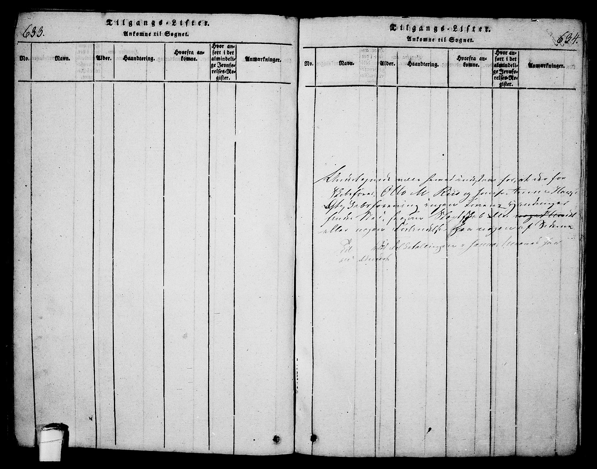Langesund kirkebøker, SAKO/A-280/G/Ga/L0003: Parish register (copy) no. 3, 1815-1858, p. 633-634