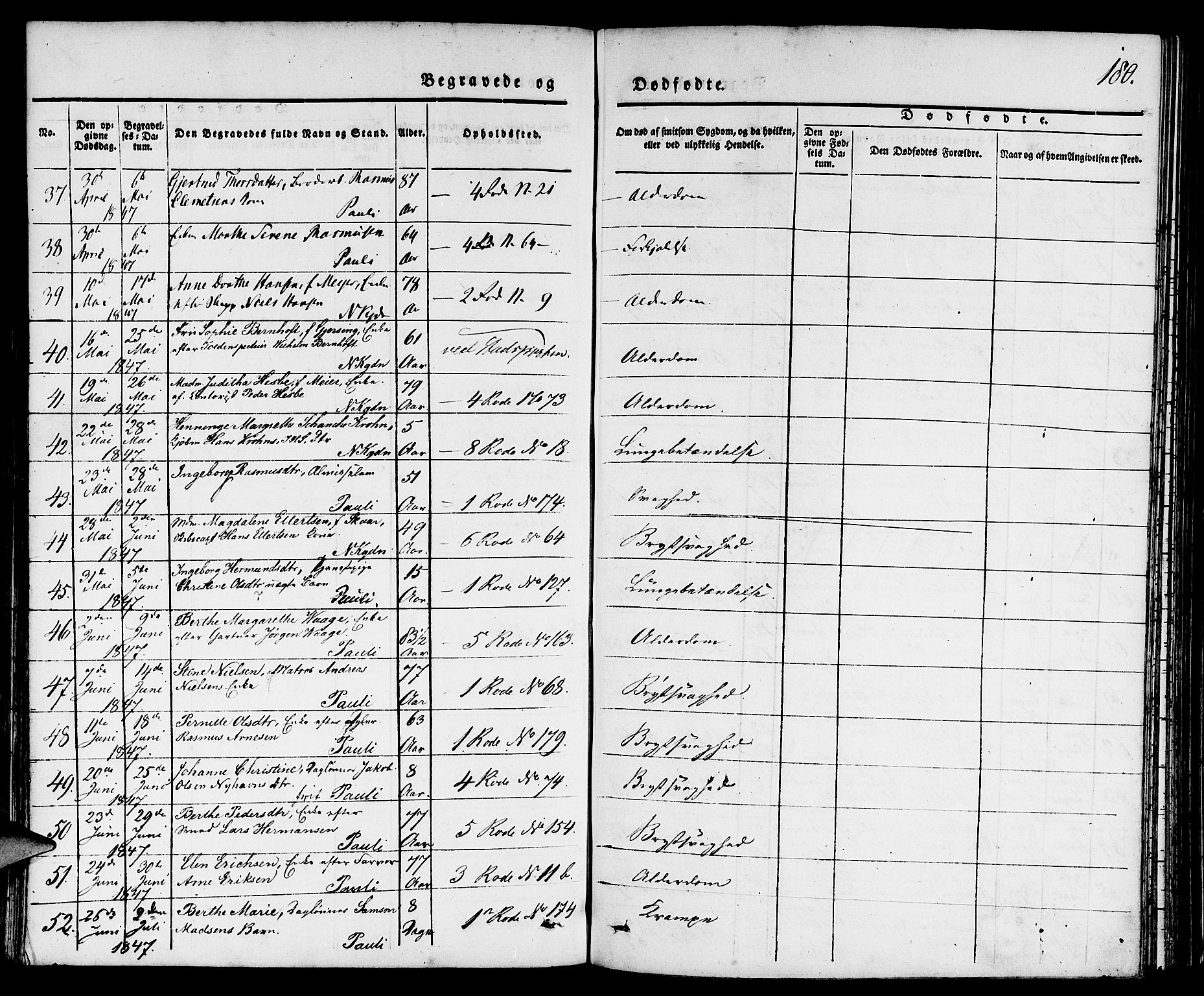 Nykirken Sokneprestembete, SAB/A-77101/H/Hab: Parish register (copy) no. E 1, 1840-1866, p. 180