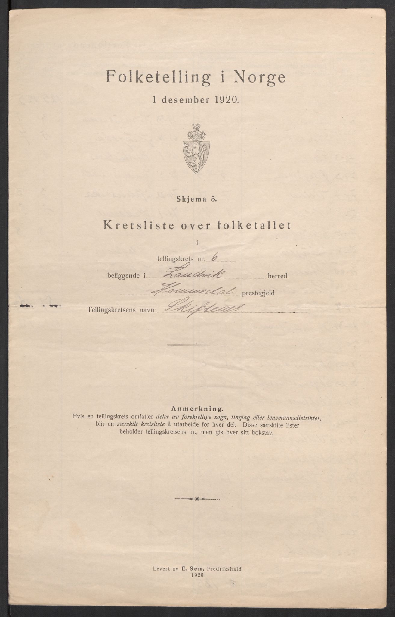 SAK, 1920 census for Landvik, 1920, p. 27