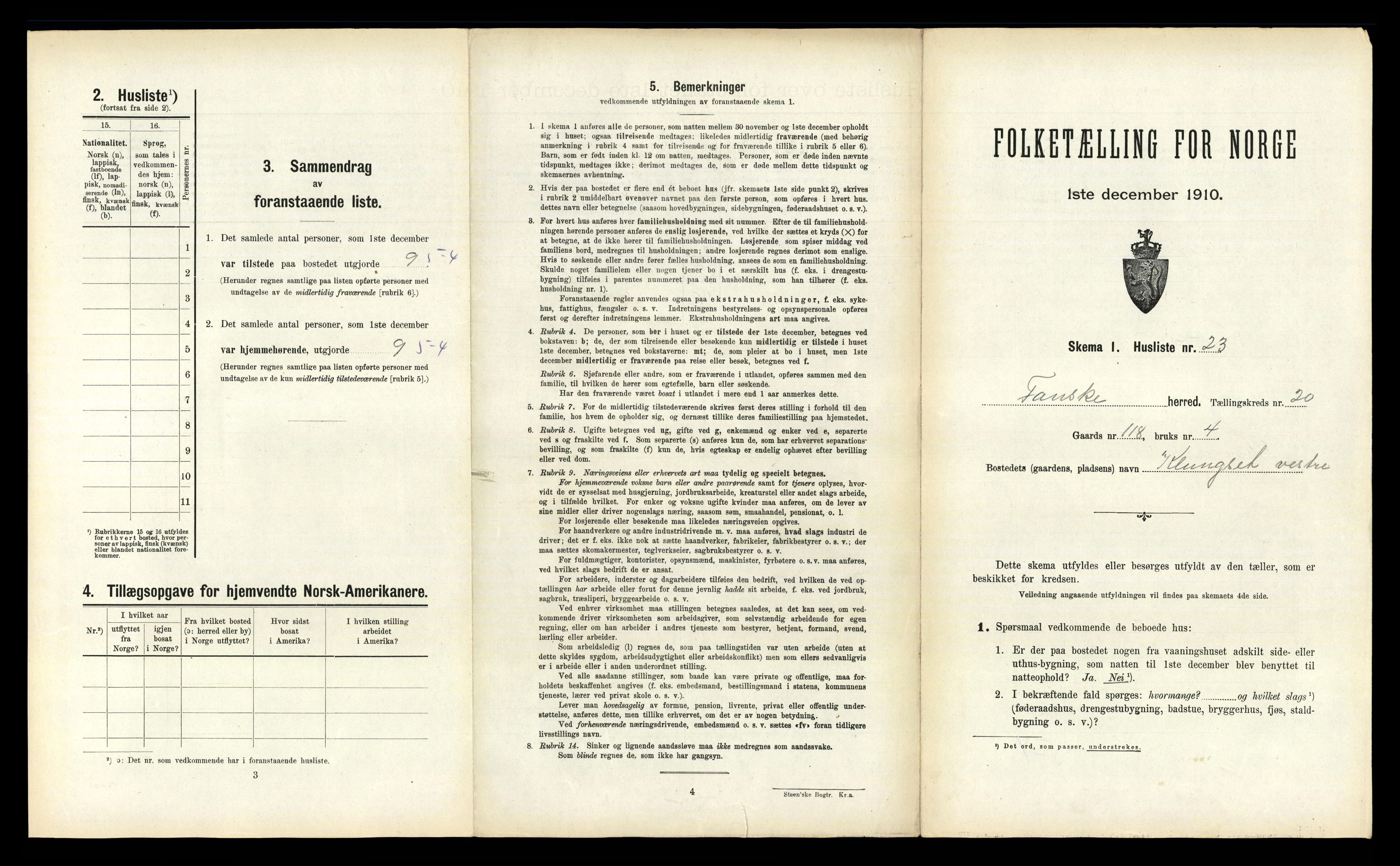 RA, 1910 census for Fauske, 1910, p. 1338