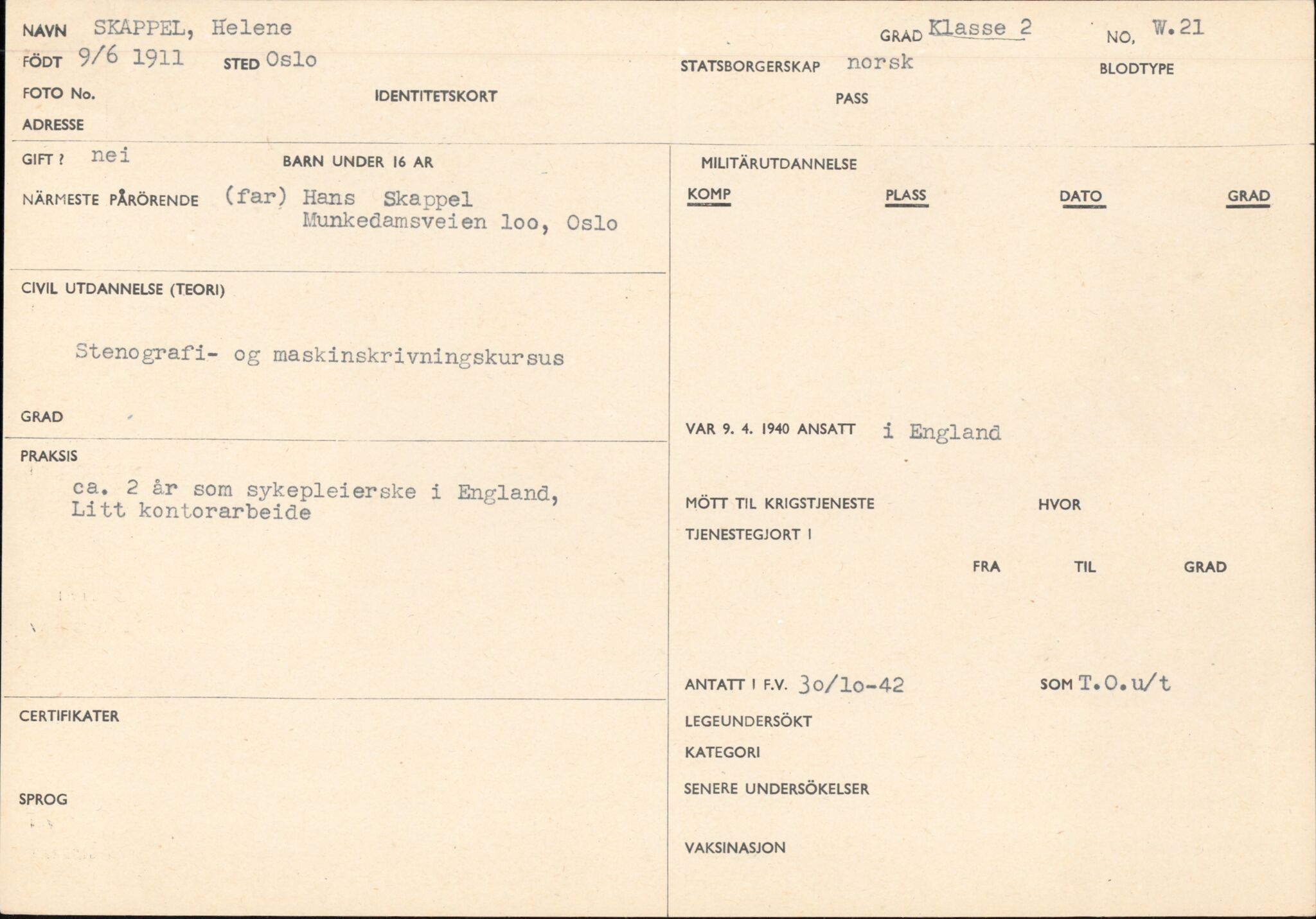 Forsvaret, Forsvarets overkommando/Luftforsvarsstaben, RA/RAFA-4079/P/Pa/L0028: Personellpapirer, 1911, p. 98