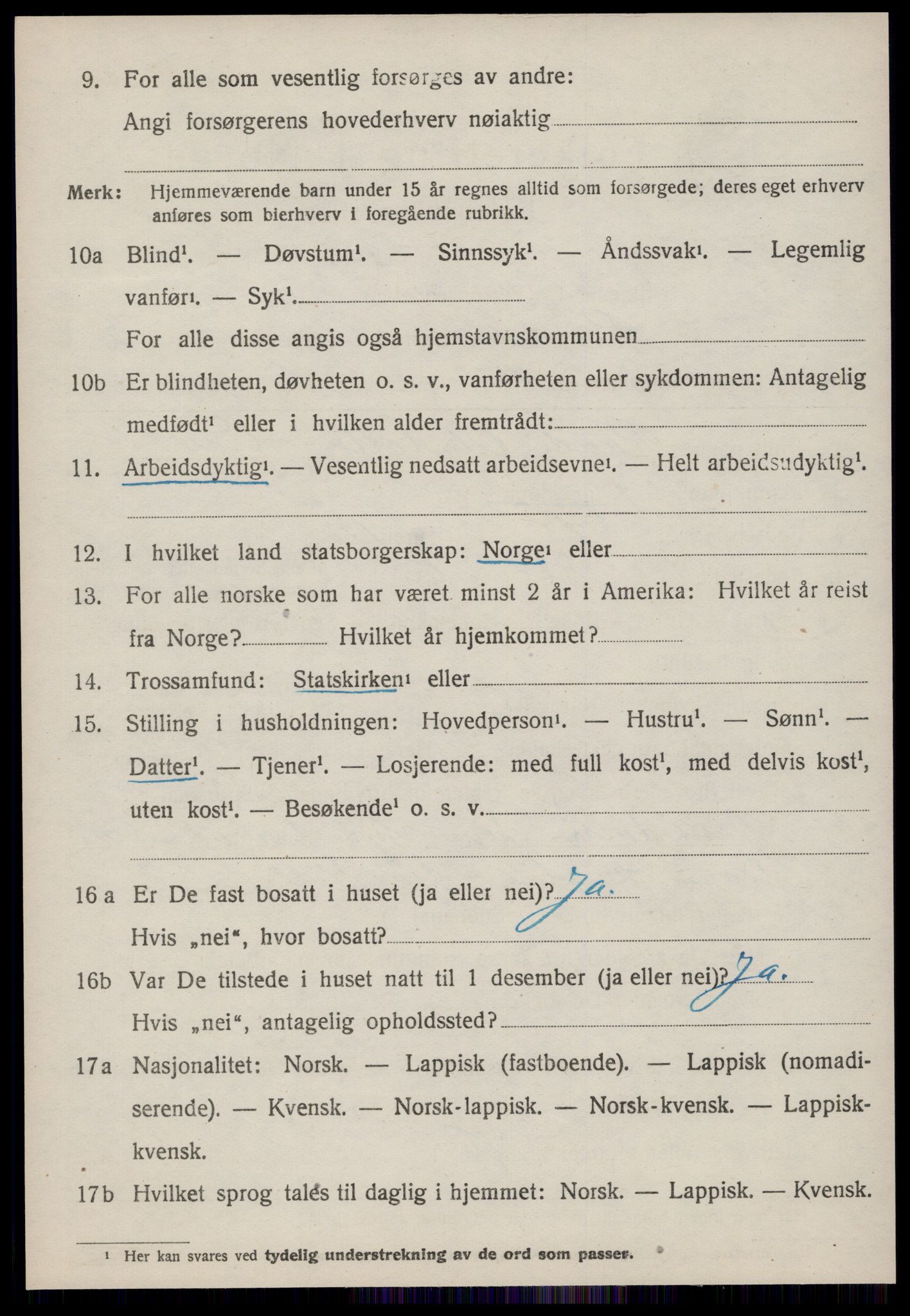 SAT, 1920 census for Rennebu, 1920, p. 1905