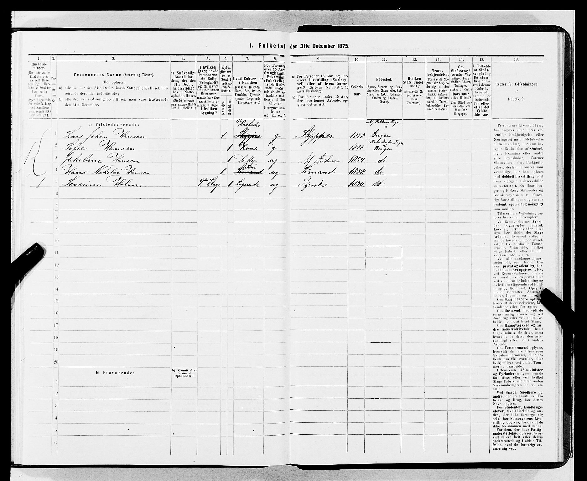 SAB, 1875 census for 1301 Bergen, 1875, p. 4273