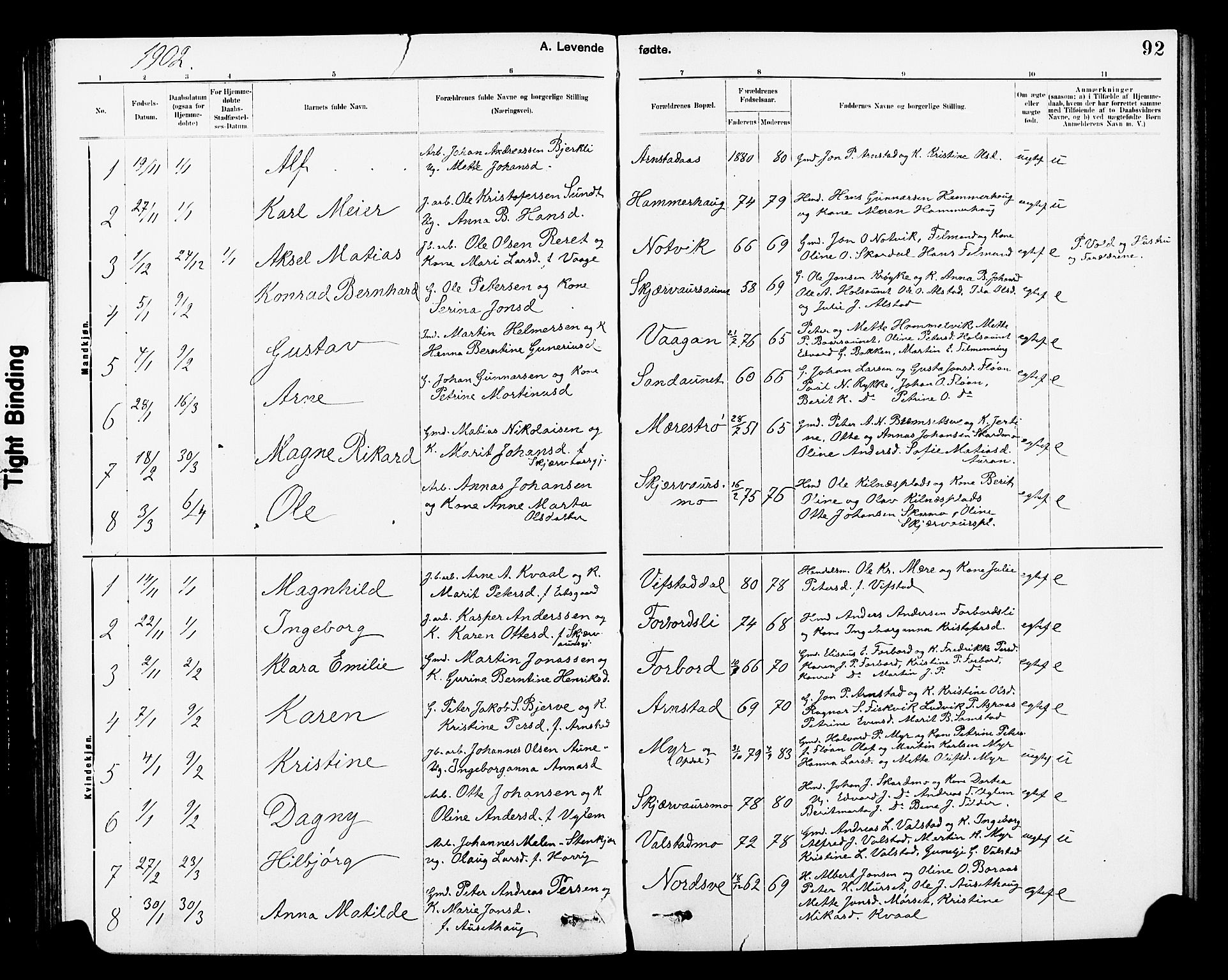Ministerialprotokoller, klokkerbøker og fødselsregistre - Nord-Trøndelag, SAT/A-1458/712/L0103: Parish register (copy) no. 712C01, 1878-1917, p. 92