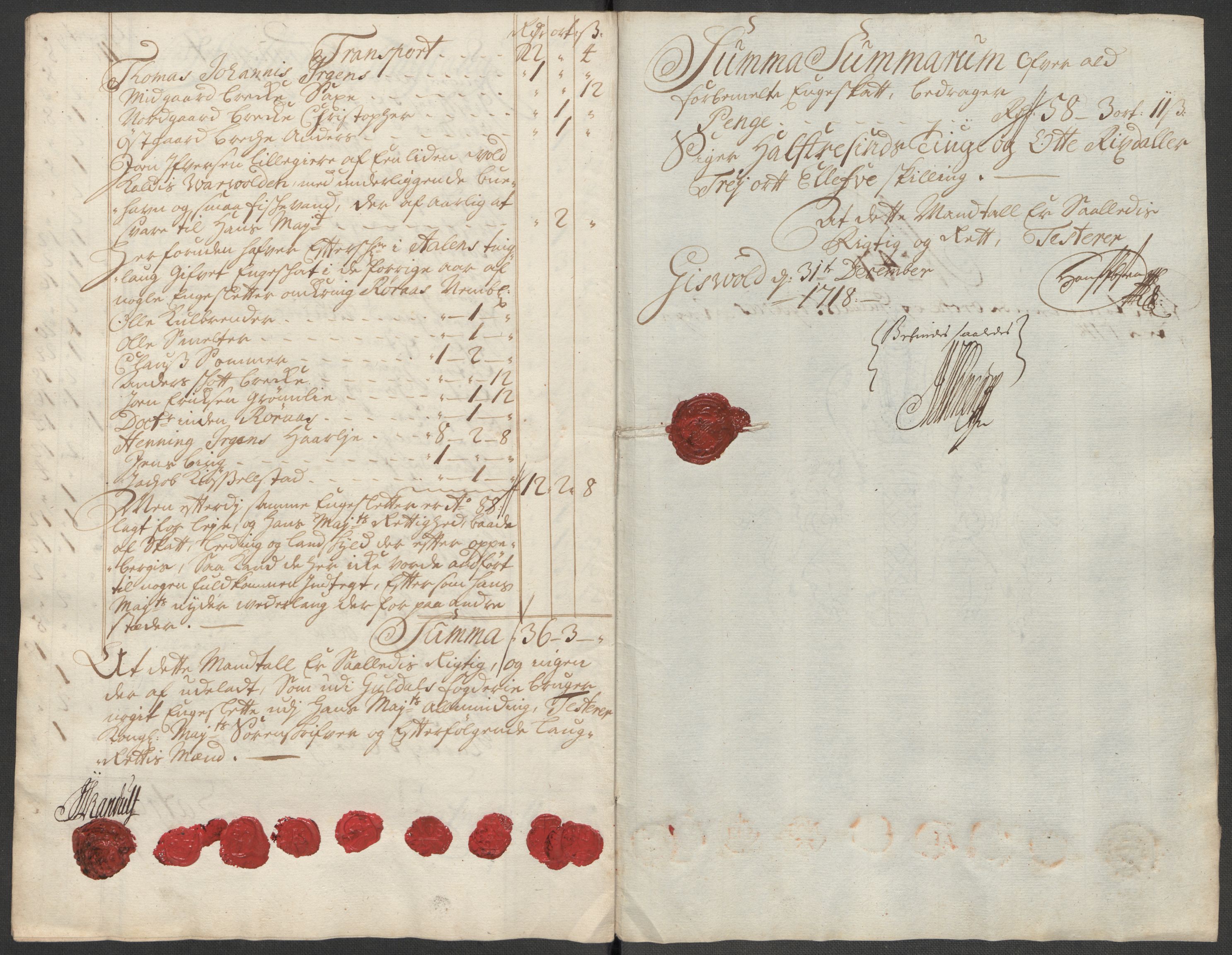 Rentekammeret inntil 1814, Reviderte regnskaper, Fogderegnskap, RA/EA-4092/R60/L3972: Fogderegnskap Orkdal og Gauldal, 1718, p. 38