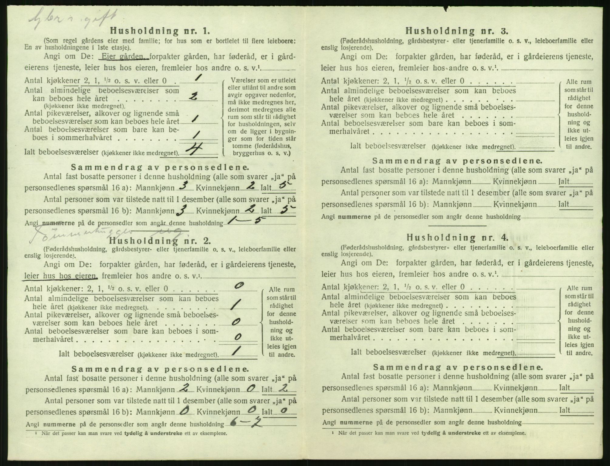 SAK, 1920 census for Gjerstad, 1920, p. 540