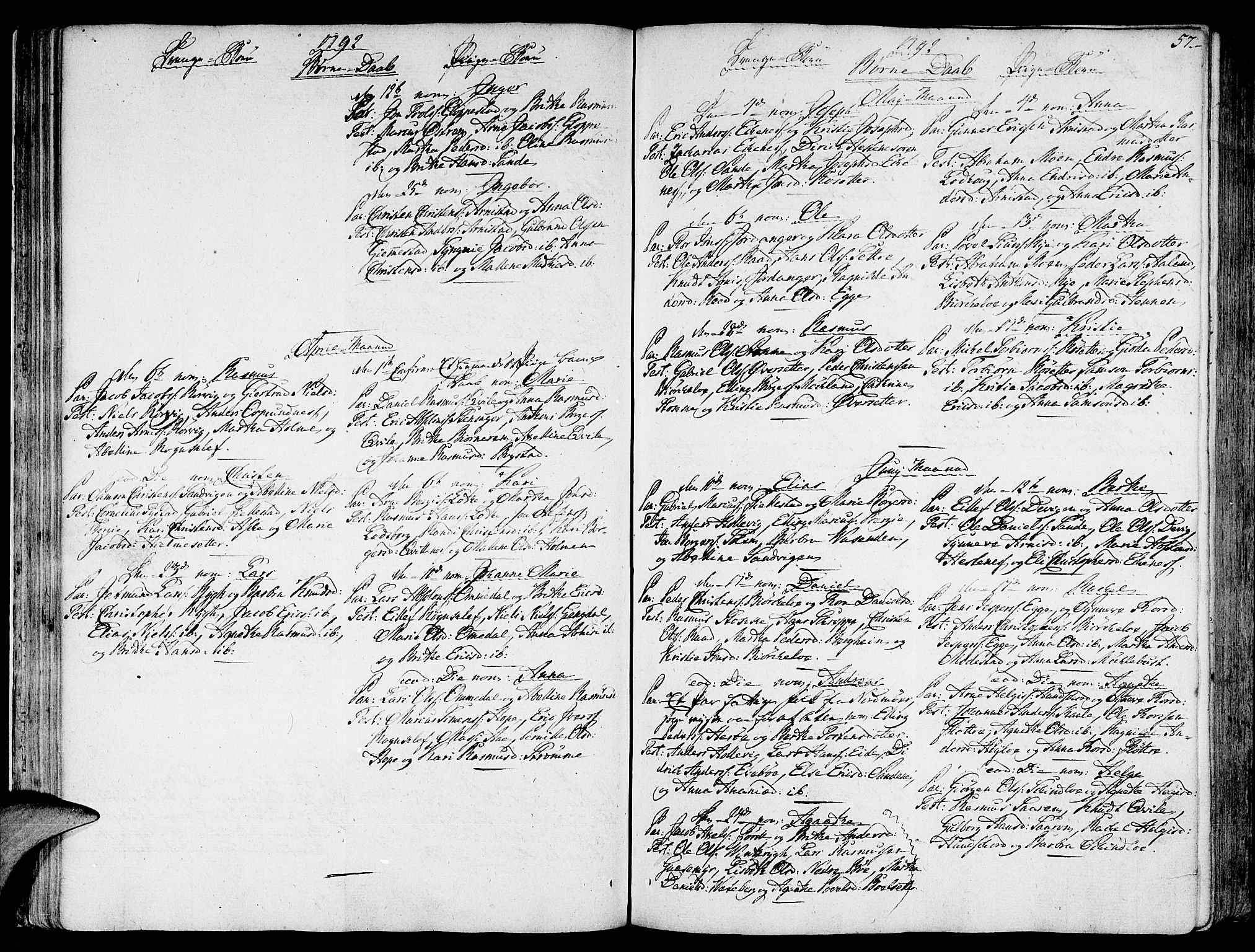 Gloppen sokneprestembete, AV/SAB-A-80101/H/Haa/Haaa/L0005: Parish register (official) no. A 5, 1785-1815, p. 57