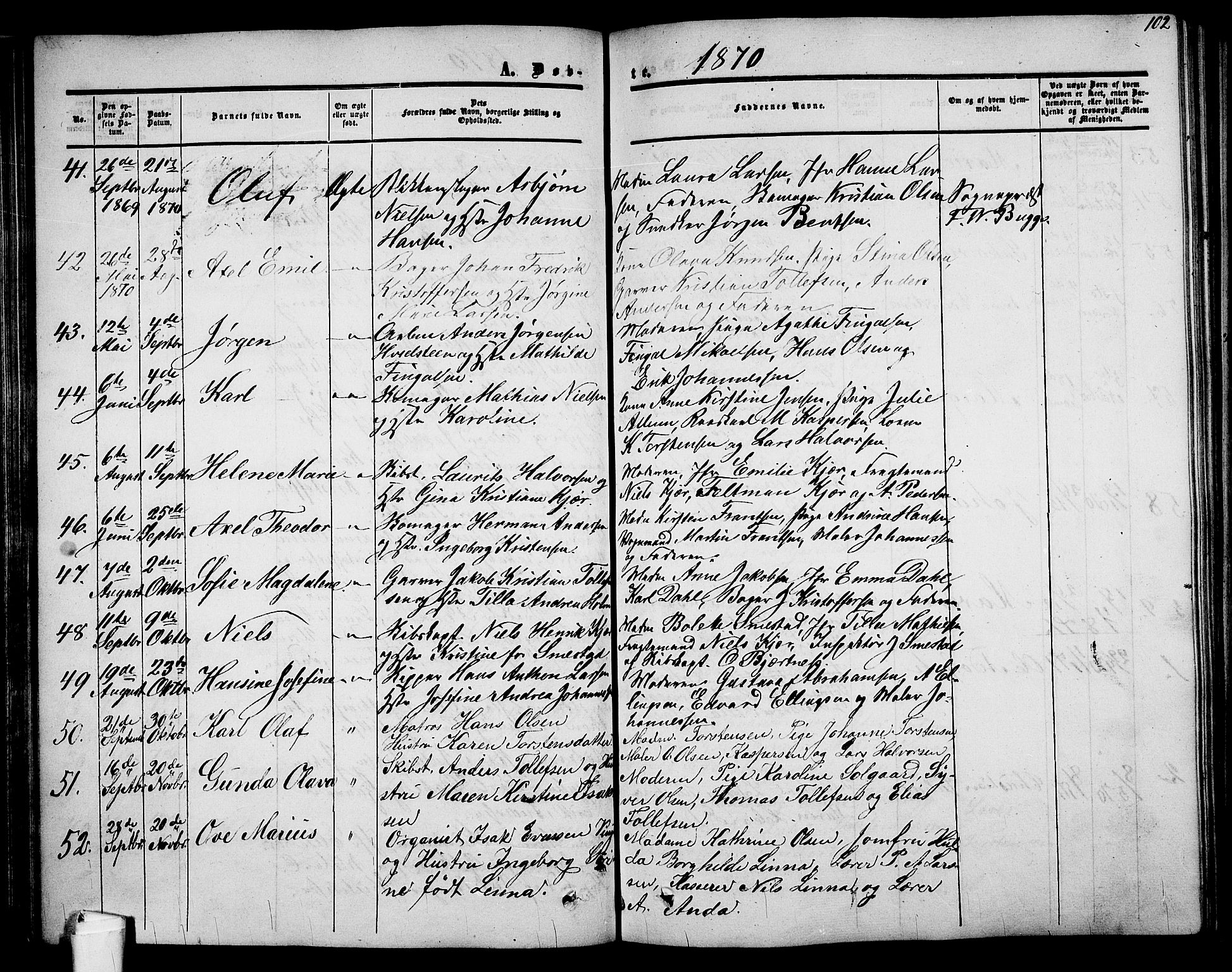 Holmestrand kirkebøker, AV/SAKO-A-346/G/Ga/L0003: Parish register (copy) no. 3, 1849-1874, p. 102