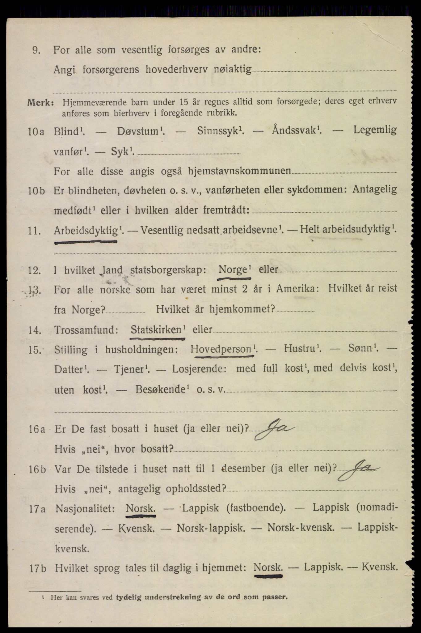 SAT, 1920 census for Bø, 1920, p. 2663