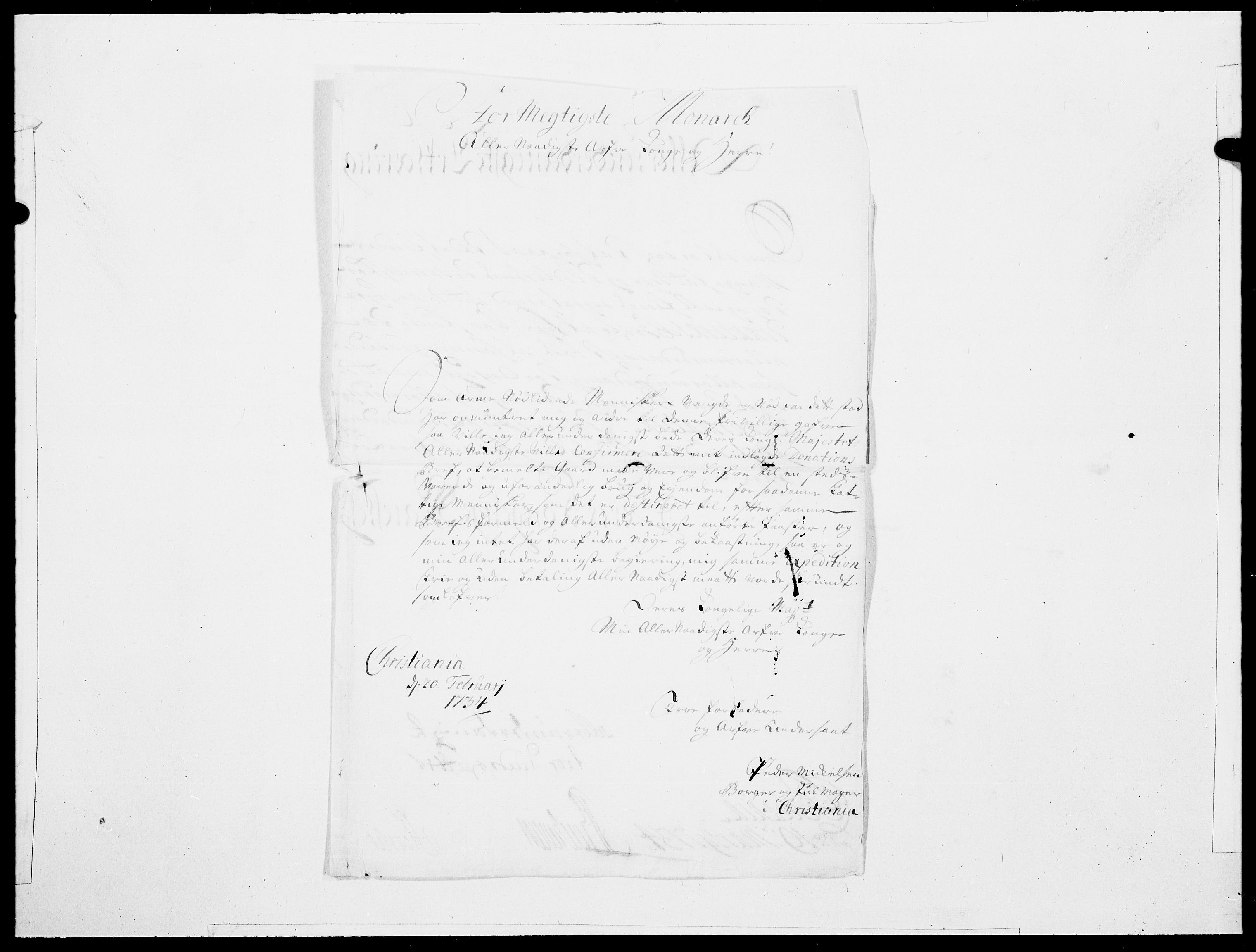 Danske Kanselli 1572-1799, AV/RA-EA-3023/F/Fc/Fcc/Fcca/L0115: Norske innlegg 1572-1799, 1734, p. 343