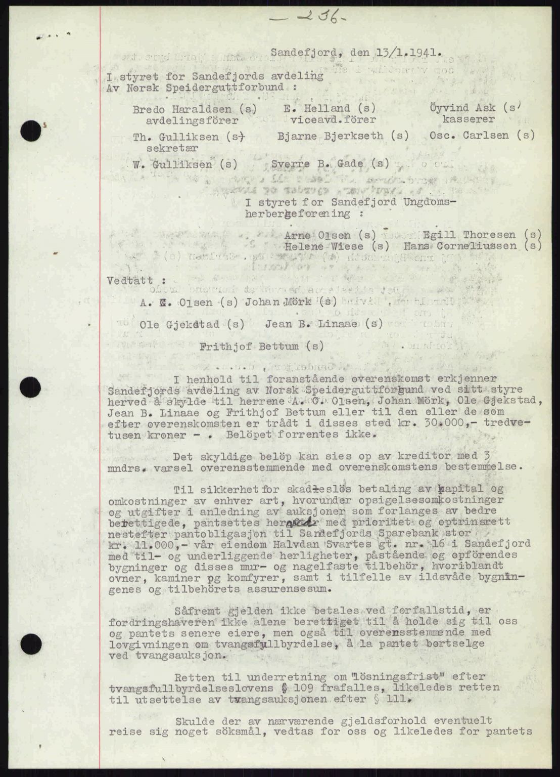 Sandar sorenskriveri, AV/SAKO-A-86/G/Ga/Gab/L0001: Mortgage book no. B-1 og B-3 - B-9, 1936-1944, Diary no: : 437/1941