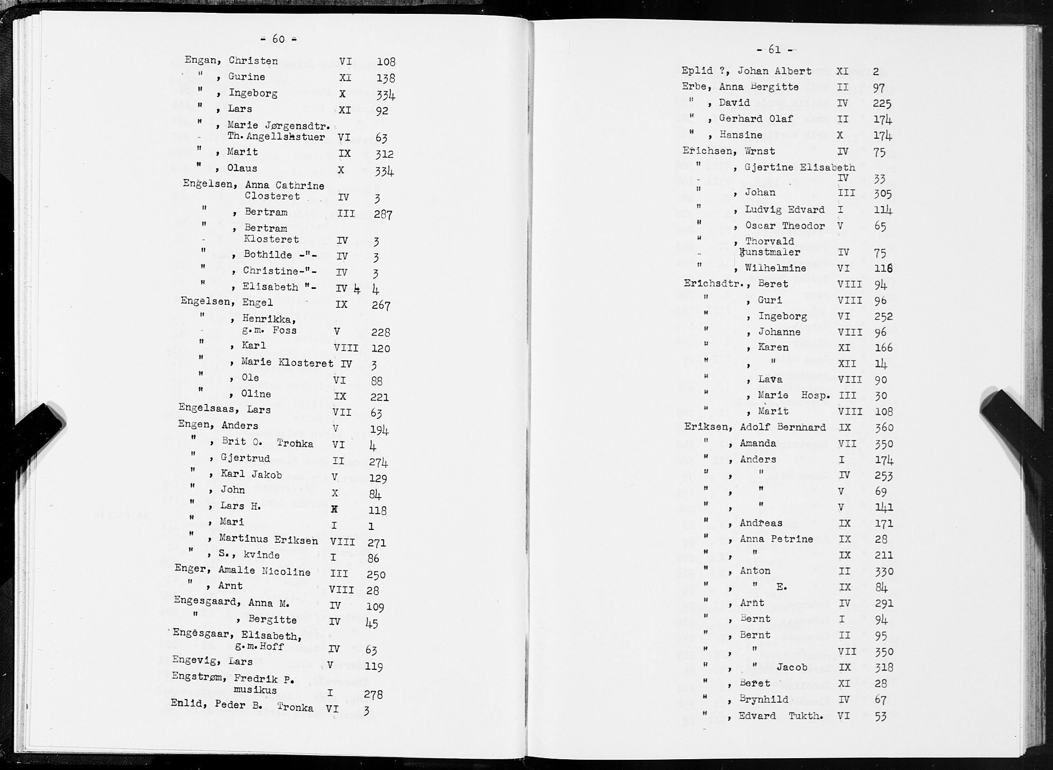 SAT, 1875 census for 1601 Trondheim, 1875, p. 60-61