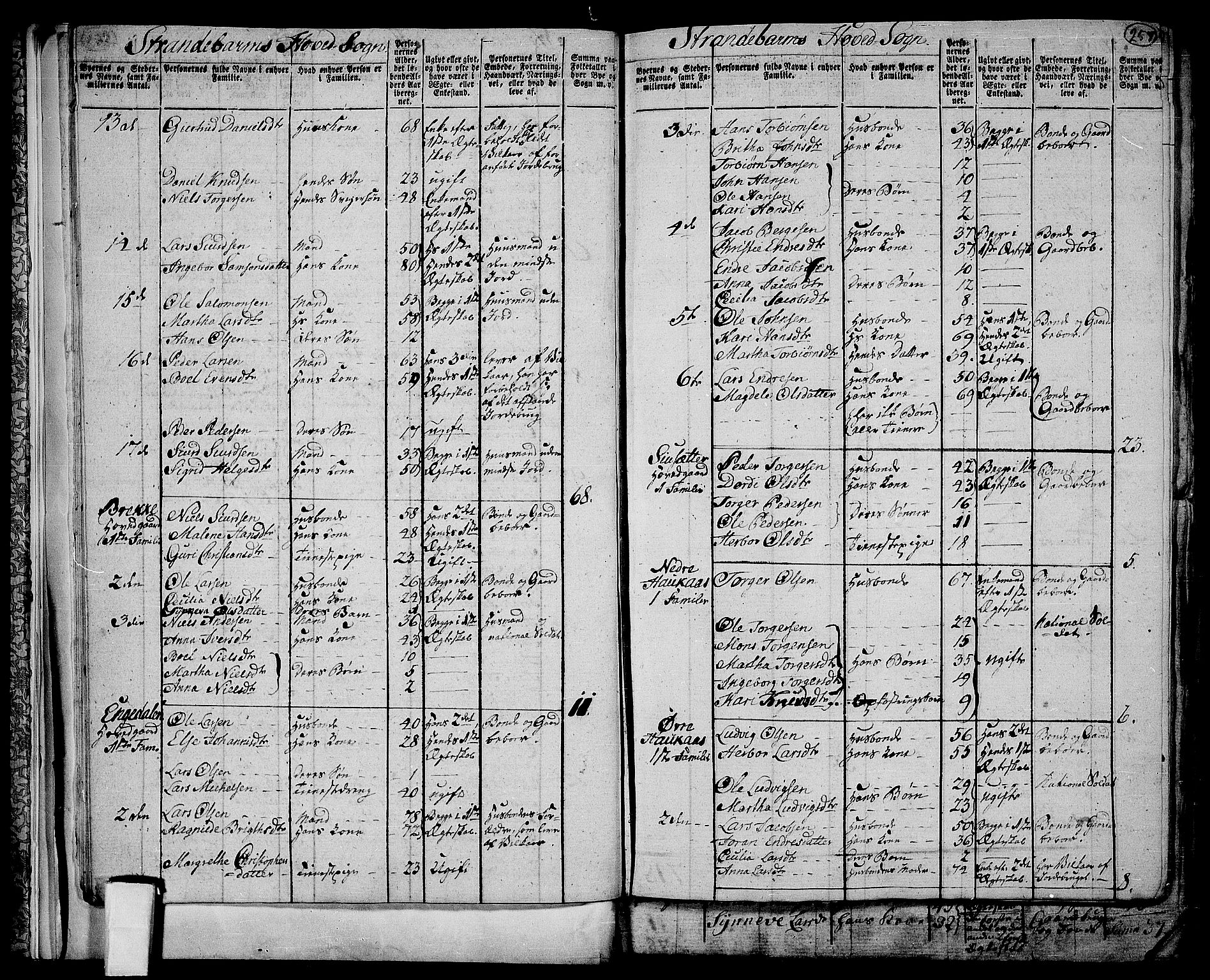 RA, 1801 census for 1226P Strandebarm, 1801, p. 256b-257a