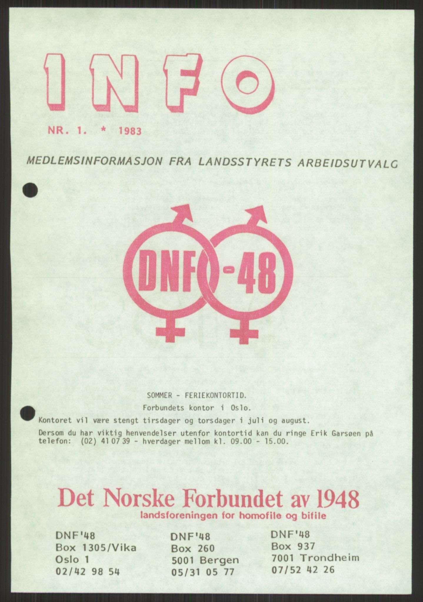 Det Norske Forbundet av 1948/Landsforeningen for Lesbisk og Homofil Frigjøring, AV/RA-PA-1216/D/Db/L0001: Aids, 1983-1987, p. 105