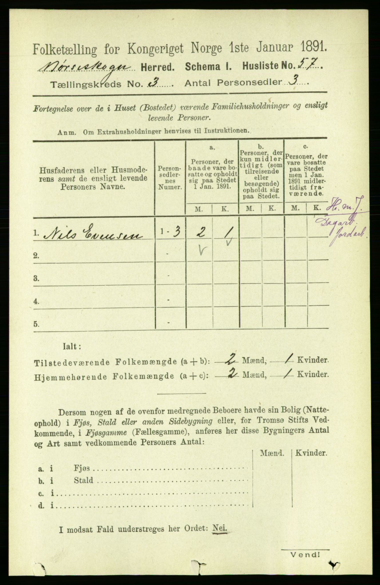 RA, 1891 census for 1657 Børseskogn, 1891, p. 1336