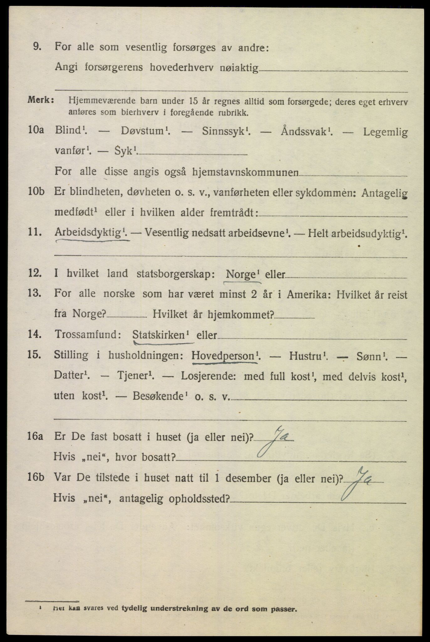 SAK, 1920 census for Sør-Audnedal, 1920, p. 5594