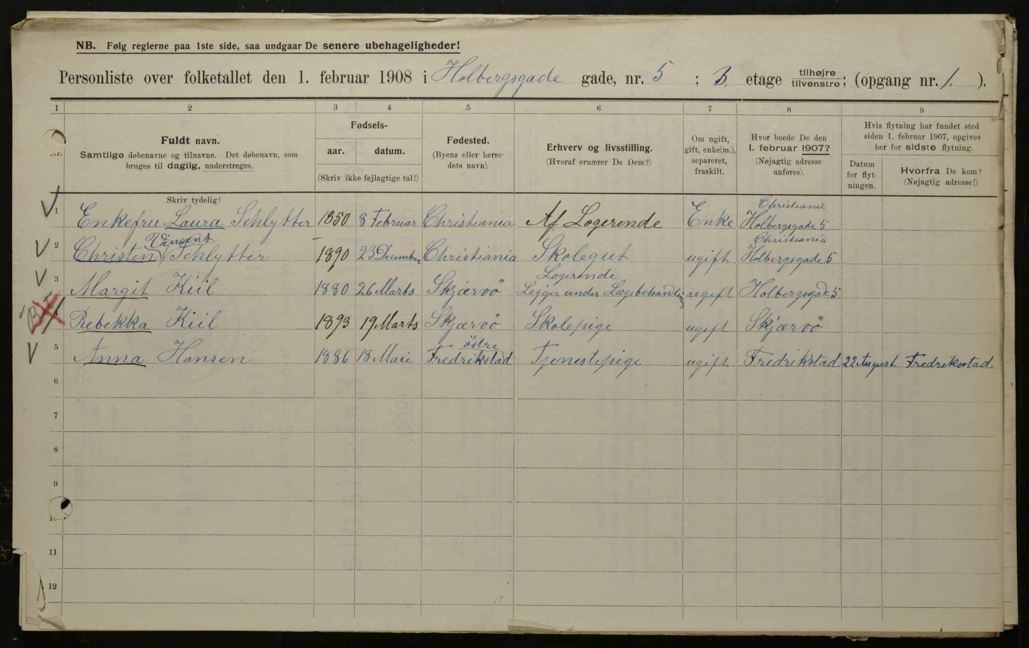 OBA, Municipal Census 1908 for Kristiania, 1908, p. 36228