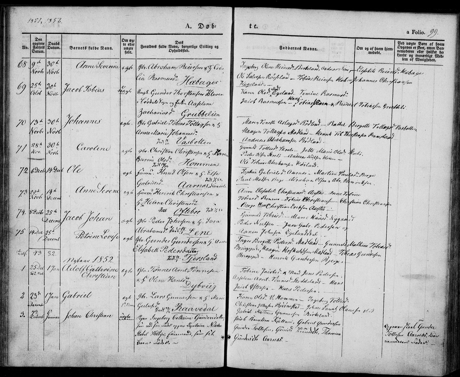 Lyngdal sokneprestkontor, AV/SAK-1111-0029/F/Fa/Fac/L0008: Parish register (official) no. A 8, 1837-1852, p. 99