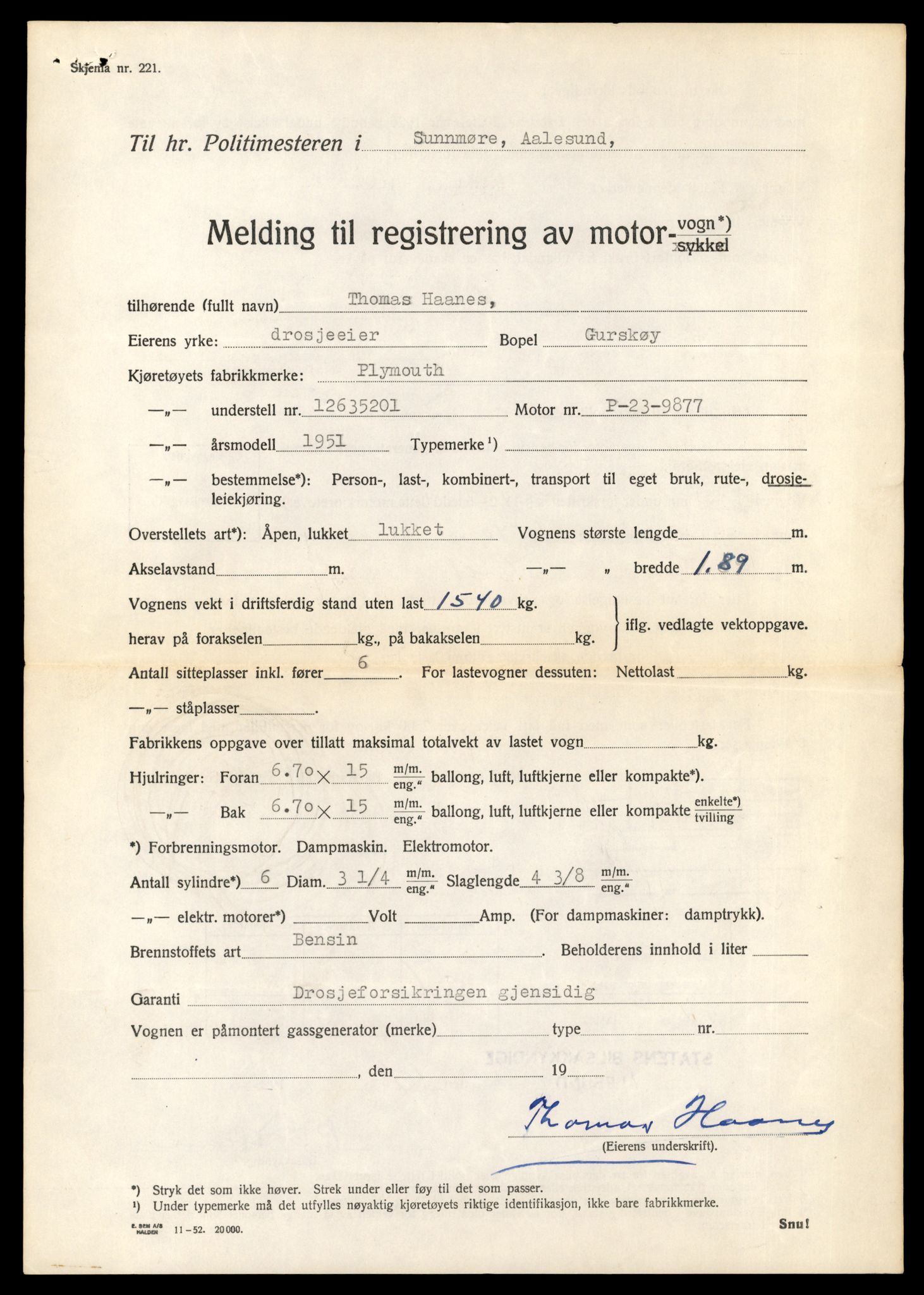 Møre og Romsdal vegkontor - Ålesund trafikkstasjon, AV/SAT-A-4099/F/Fe/L0042: Registreringskort for kjøretøy T 13906 - T 14079, 1927-1998, p. 1341